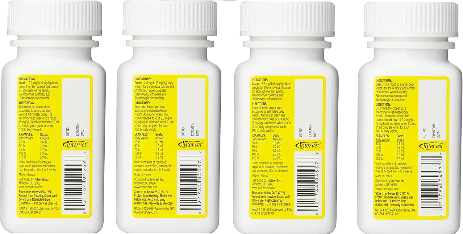 Safeguard Goat Wormer 125 mL 4 Pack