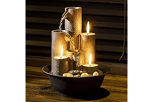 Alpine Corporation WCT202 Indoor Tabletop Tiered Water Fountain - Brown