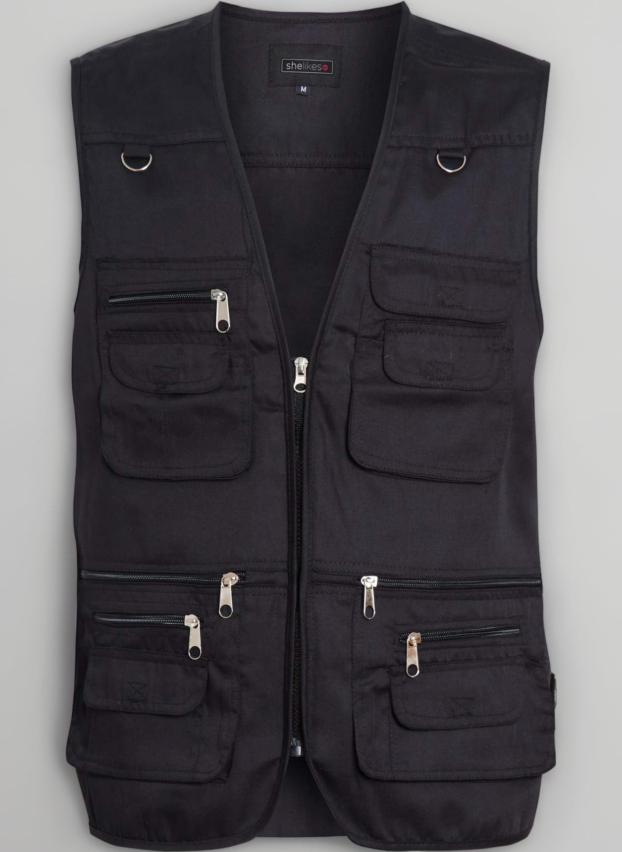 shelikes Men's Fishing Waistcoats Multi Pocket Outdoor Vest Safari Hunting Hiking Vest Jacket Breathable Photography Top