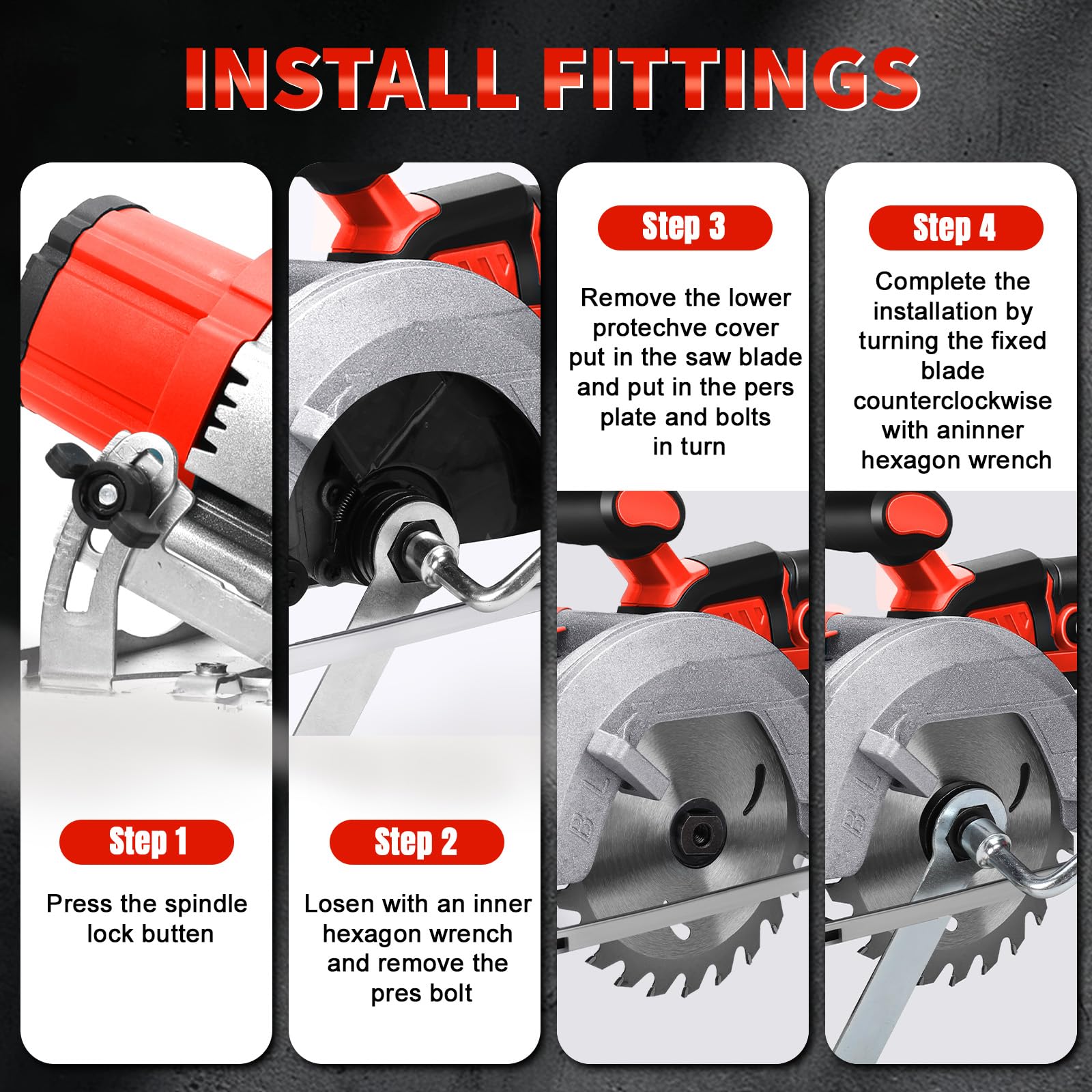 Sierra circular inalámbrica para Milwaukee M18 18 V, 140 mm, sin escobillas, Mini sierra circular de mano