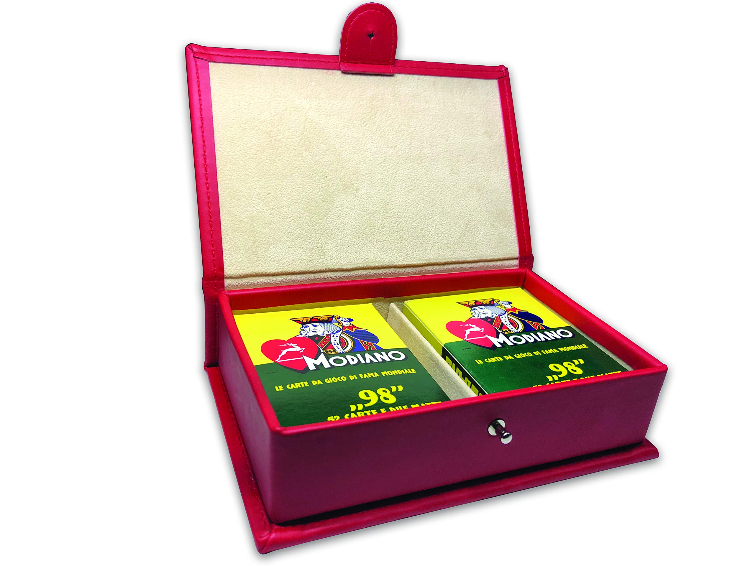 Modiano - Pack of 2 Poker Decks, 3050106, Red, 11 cm x 17.5 cm x 4.5 cm