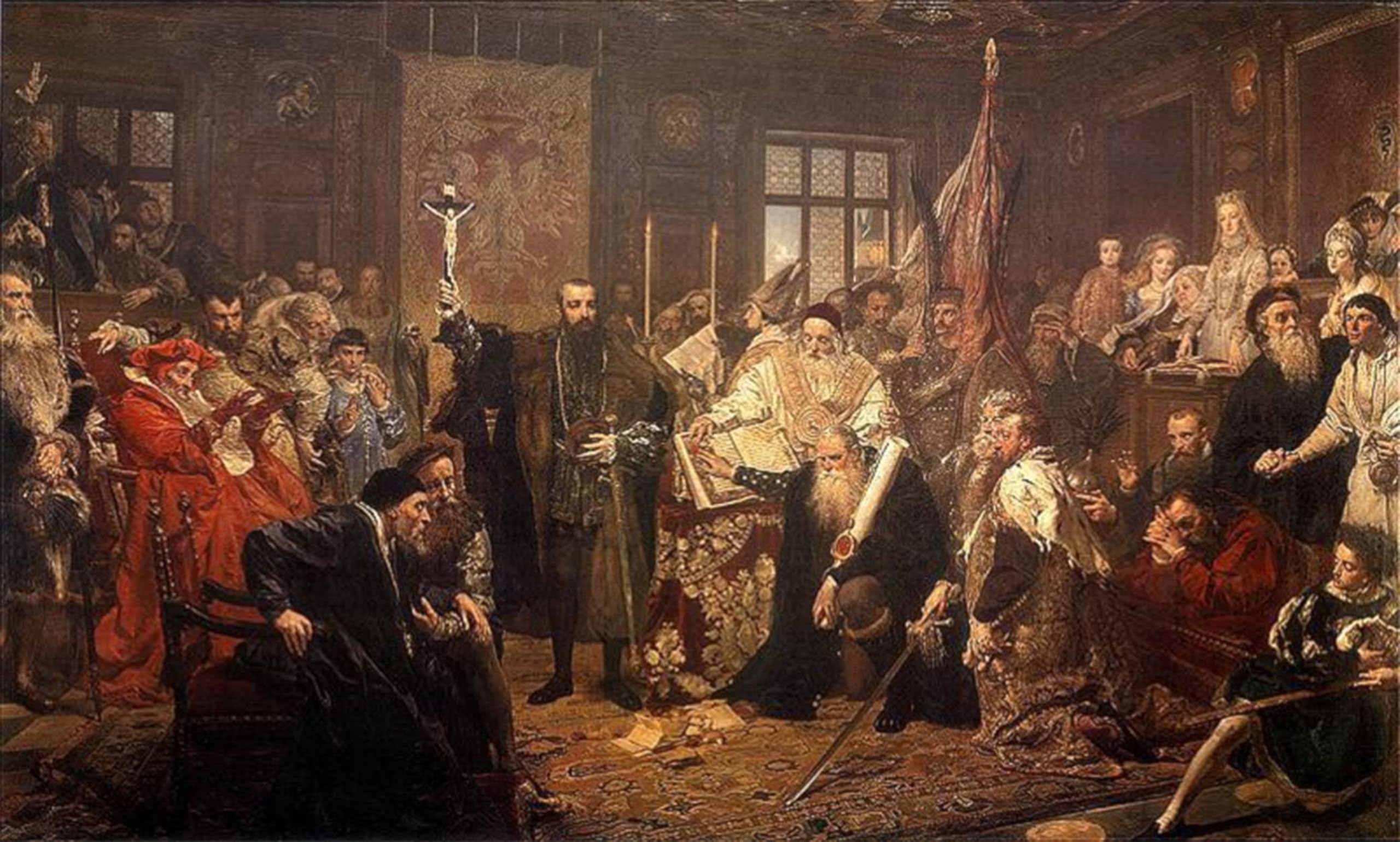 Cuadro decorativo de Jan Matejko Lienzo de la Unión de Lublin para pared de hogar 5