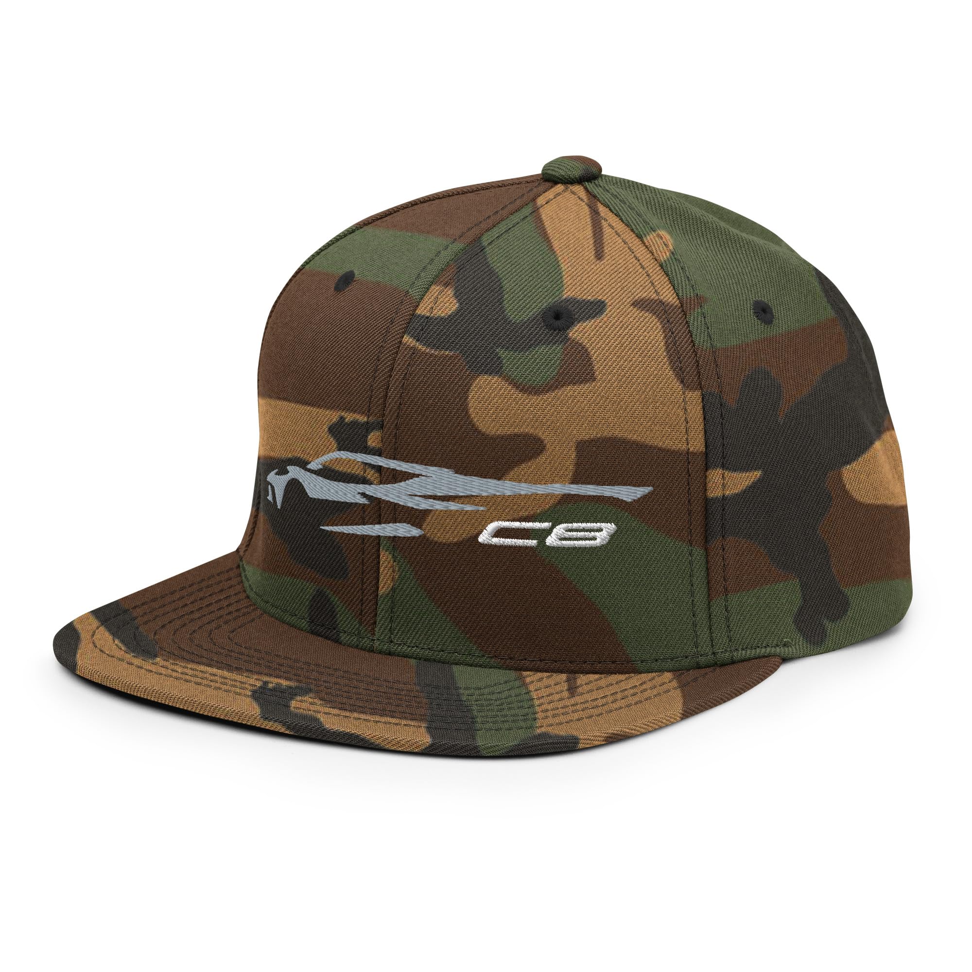 C8 kontur sylwetki, szaro-srebrny, czapka Vette Owner Snapback