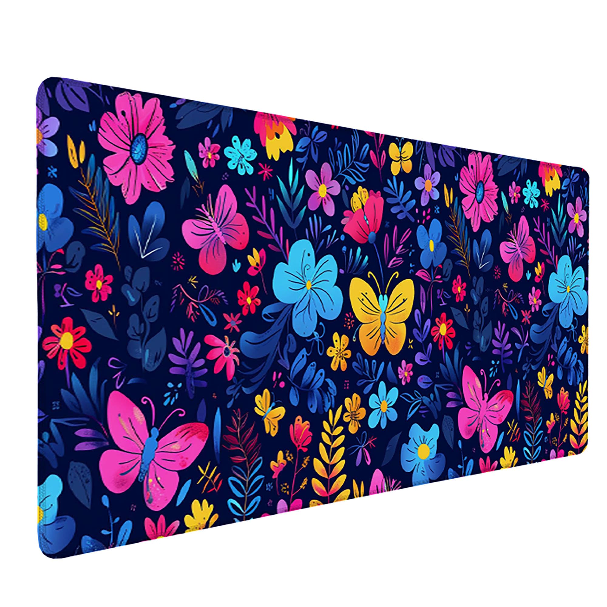 Niebieska podkładka pod mysz XXL, podkładka na biurko, 1200 x 600 cm, szyte krawędzie, podkładka pod mysz, gumowa podstawa, motyl, podkładka pod mysz, stabilna przyczepność na gładkich powierzchniach,