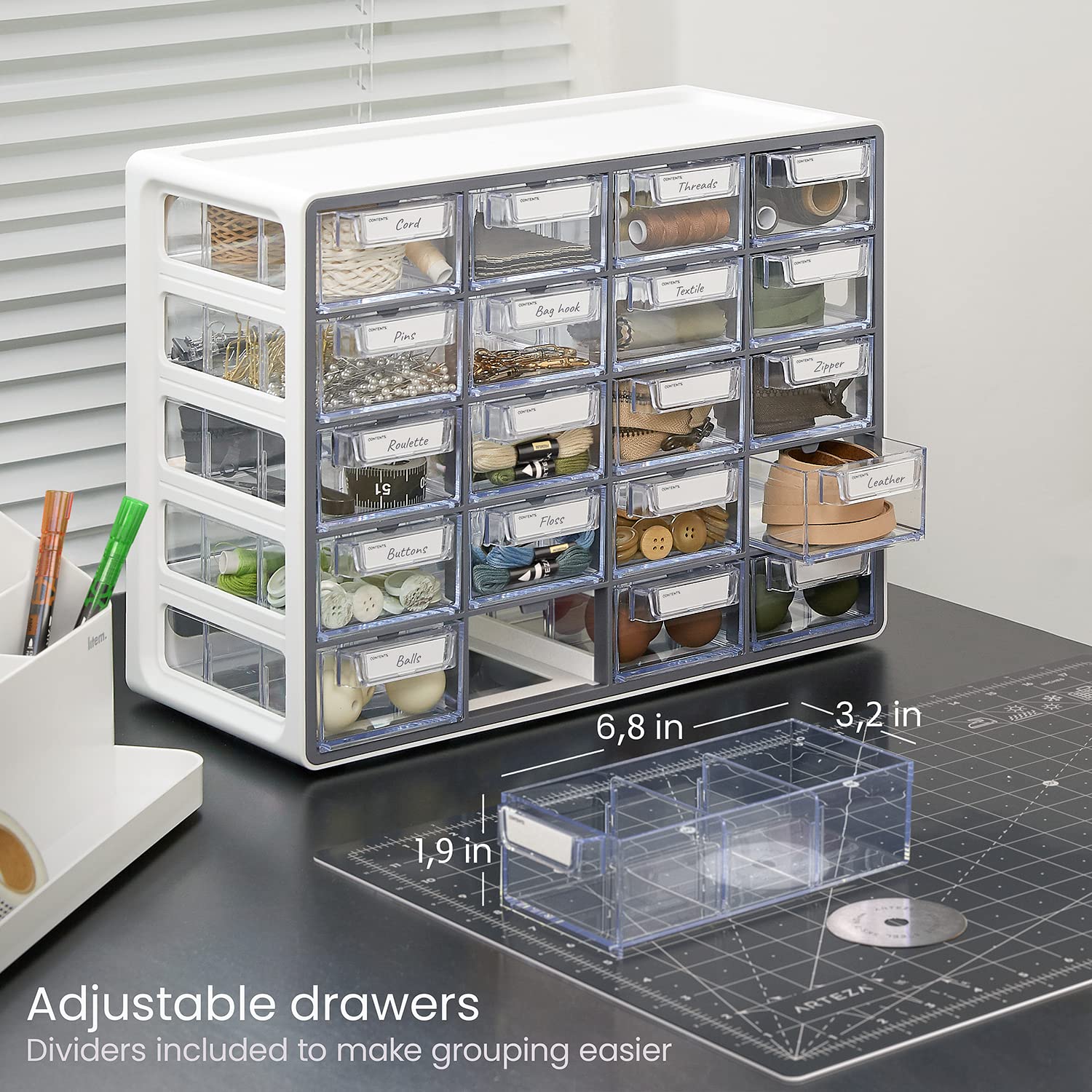 Amazon.com: Arteza Organizer Box – Compact 20-Drawer Clear Storage