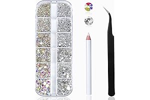 HUETFAT Acrylic Rhinestones Nail Art Kit