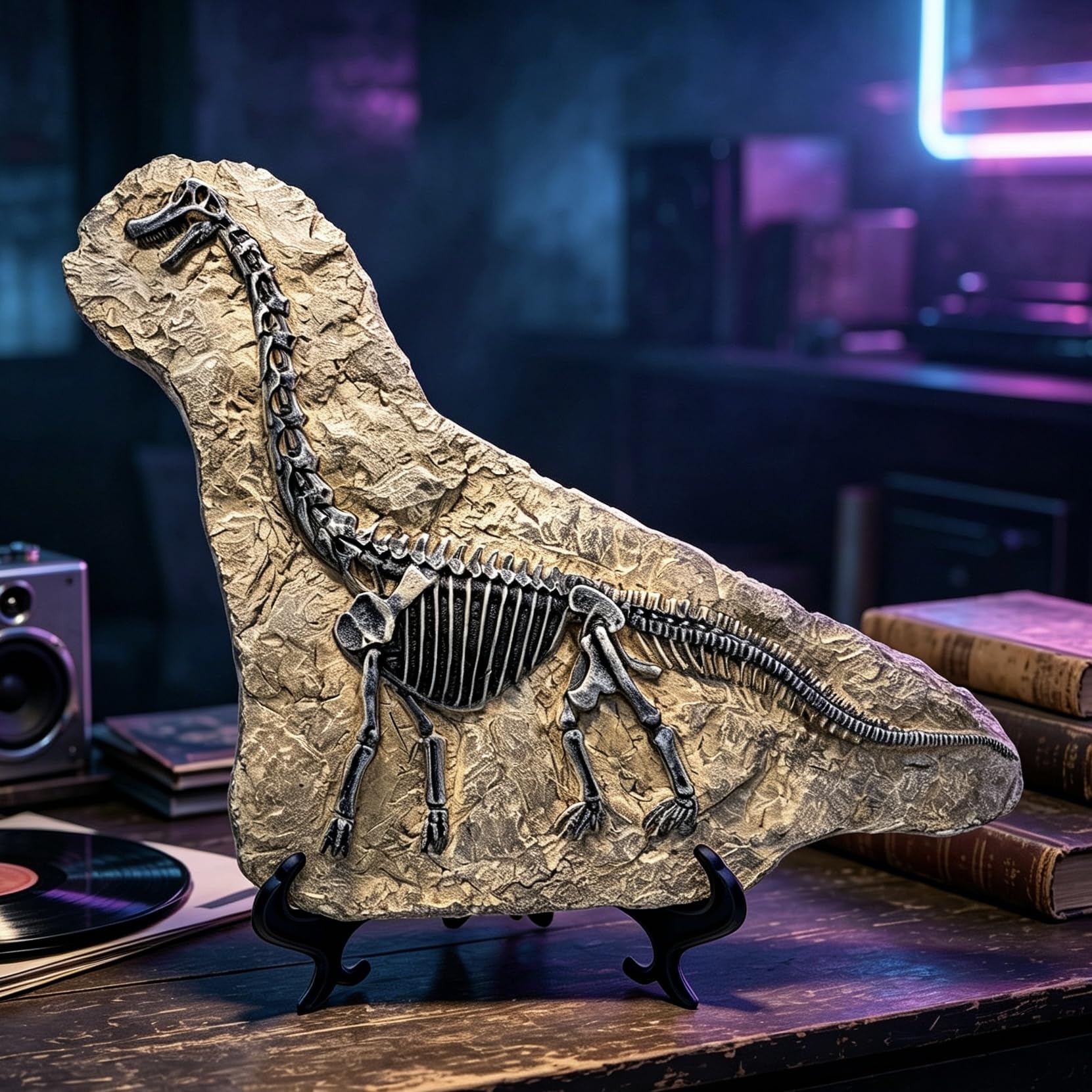 XINDAM Żywica brachiozaur dinozaur skamieniała statuetka model symulowany szkielet dom biuro ekspozycja dekoracyjne pudełko rzemiosło dekoracja (Styl 7)