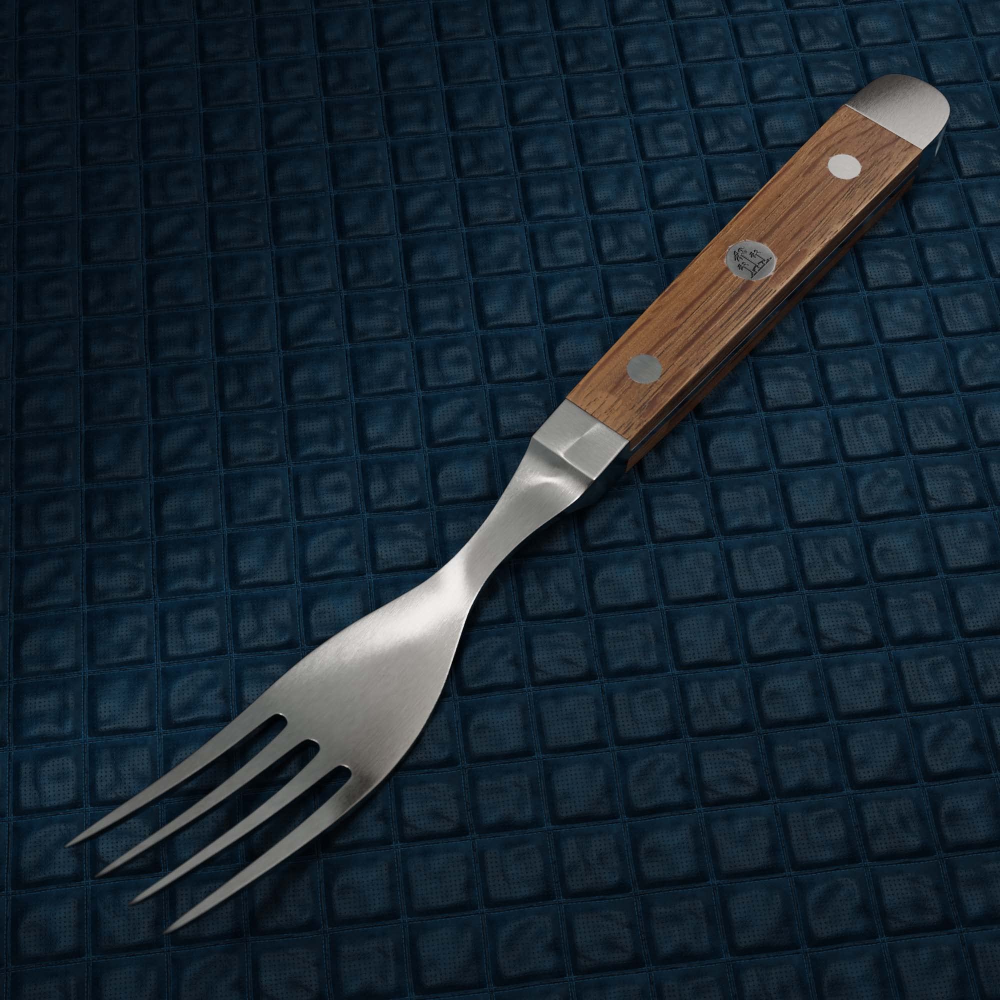 Güde Solingen - Tenedor de mesa forjado, 9 cm, madera de roble de barril, ALPHA-FASSEICHE - doble virola, Hecho a mano en Alemania