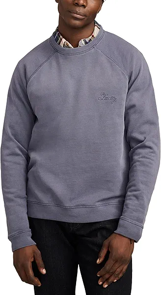 Lucky Brand mens Fleece Logo Raglan Crew