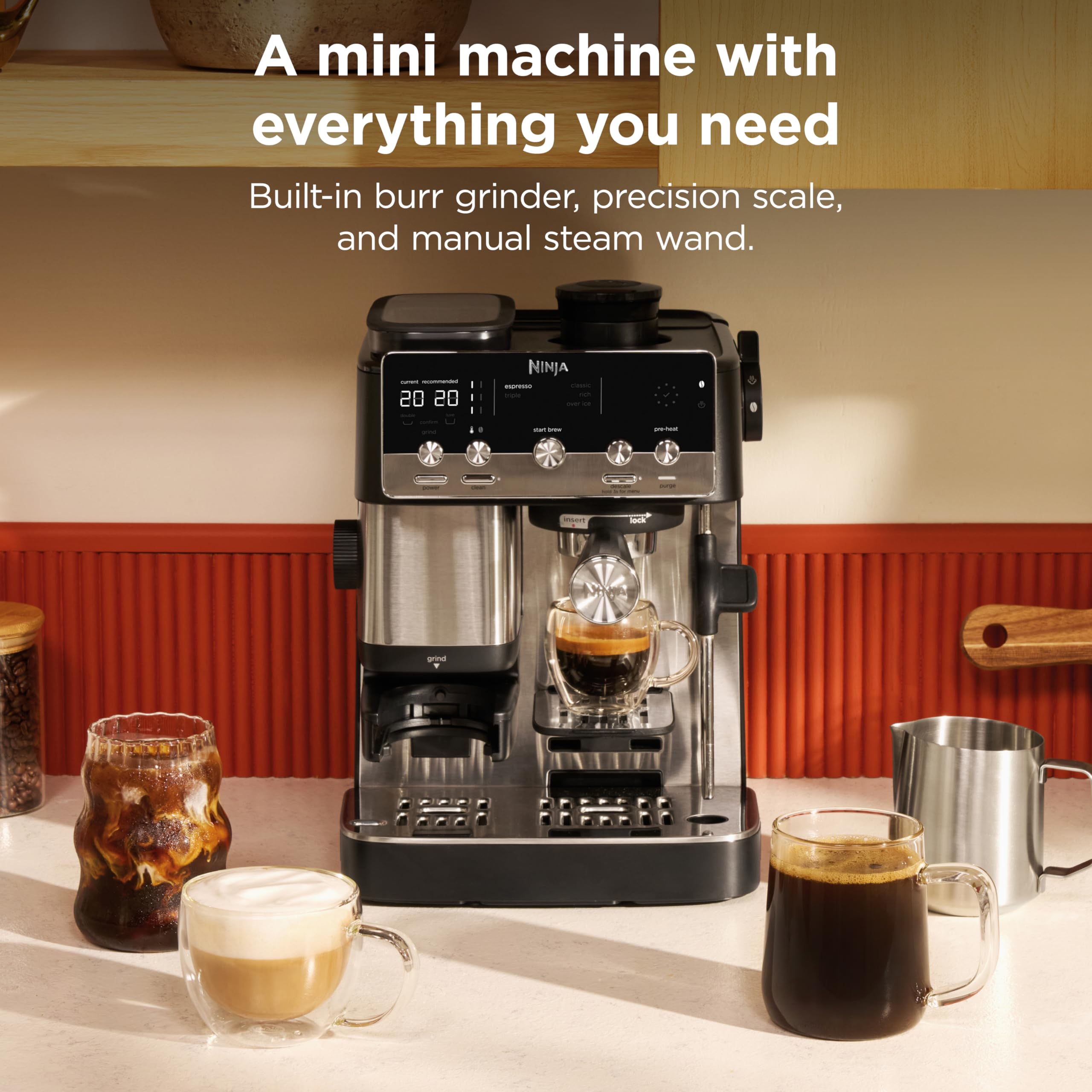 Ninja Luxe Café Premier 3-in-1 Espresso Machine, Drip Coffee, & Cold Brew | Built-in Grinder, Hands-Free Milk Frother, and Assisted Tamper for Cappuccinos & Lattes, Stainless Steel, ES601 product image 13