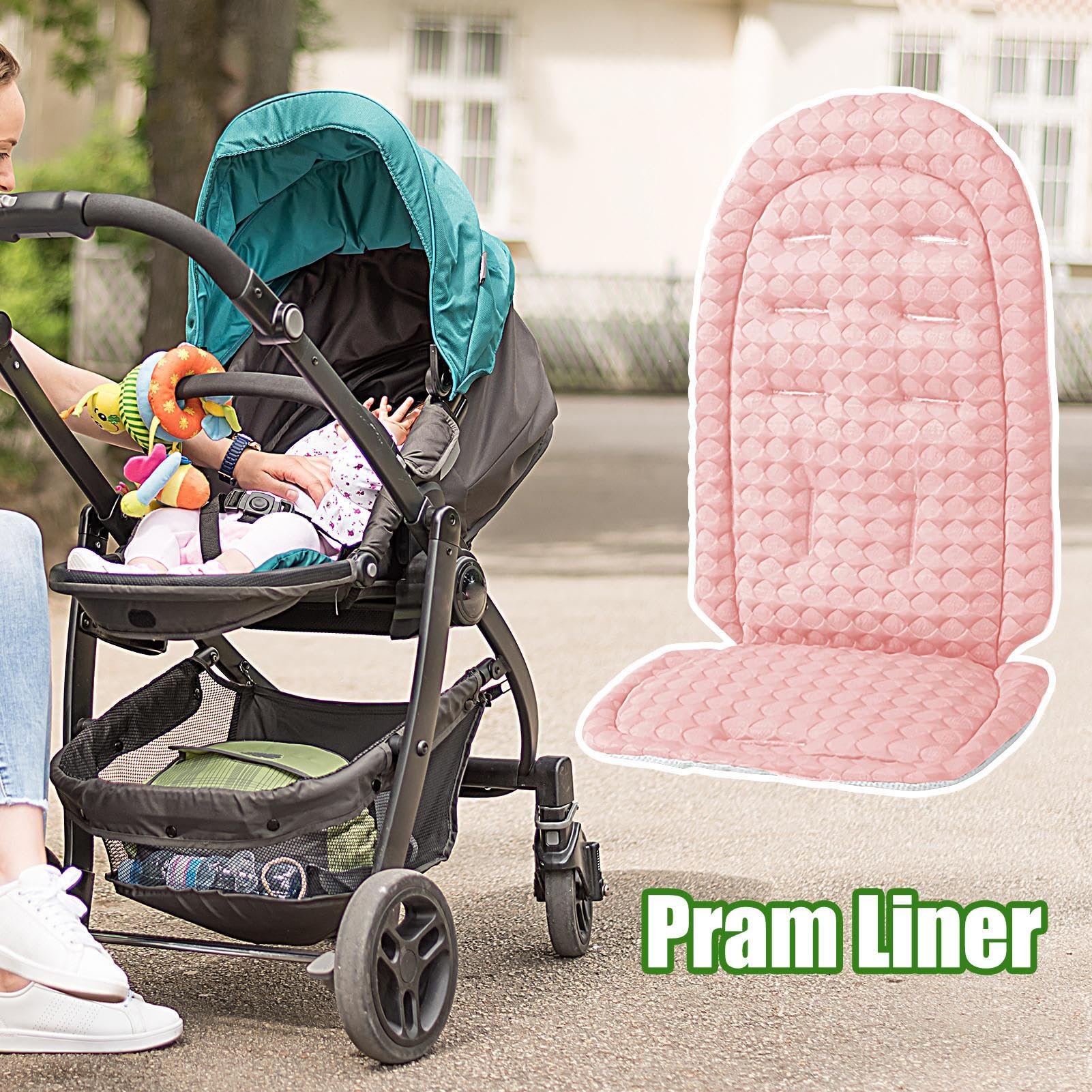Cojín Para Cochecito,Acolchado Reversible para Silla de Paseo | Apoyo para Cabeza y Cuerpo del Bebé Transpirable para Verano Paseo Playa Exteriores Viajes Camping Avión