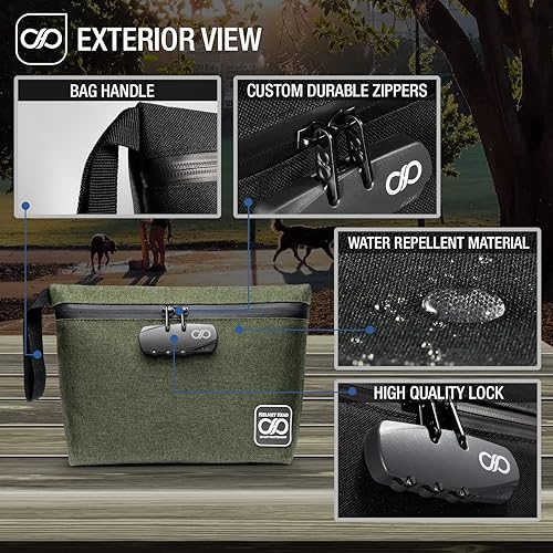 Miniatura 4 de HELMET HEAD Bolsa a prueba de olores con cerradura, bolsa duradera de 11 x 7.5 pulgadas viene con bolsas extra a prueba de olores, estas bolsas a