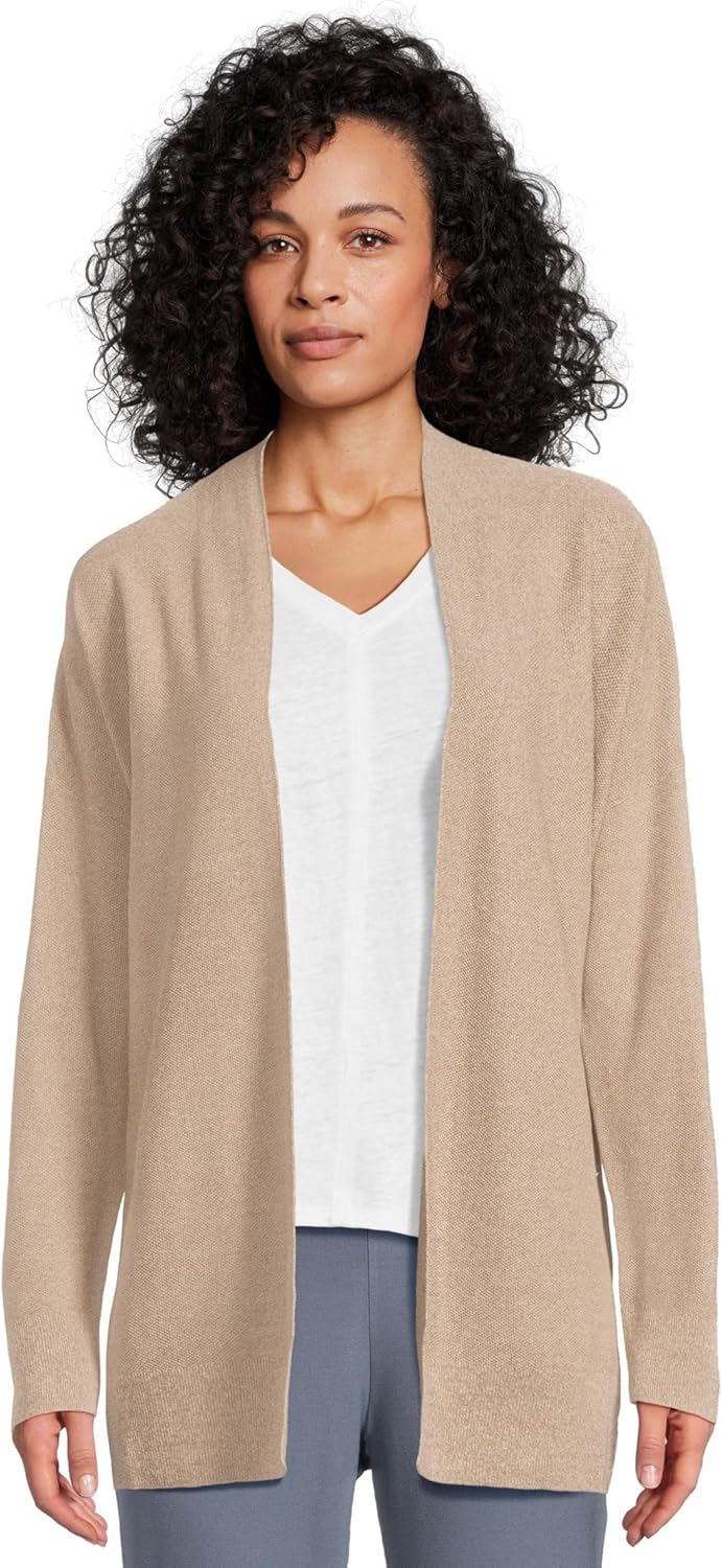 Eileen Fisher Women's Long Cardigan, Cocoa