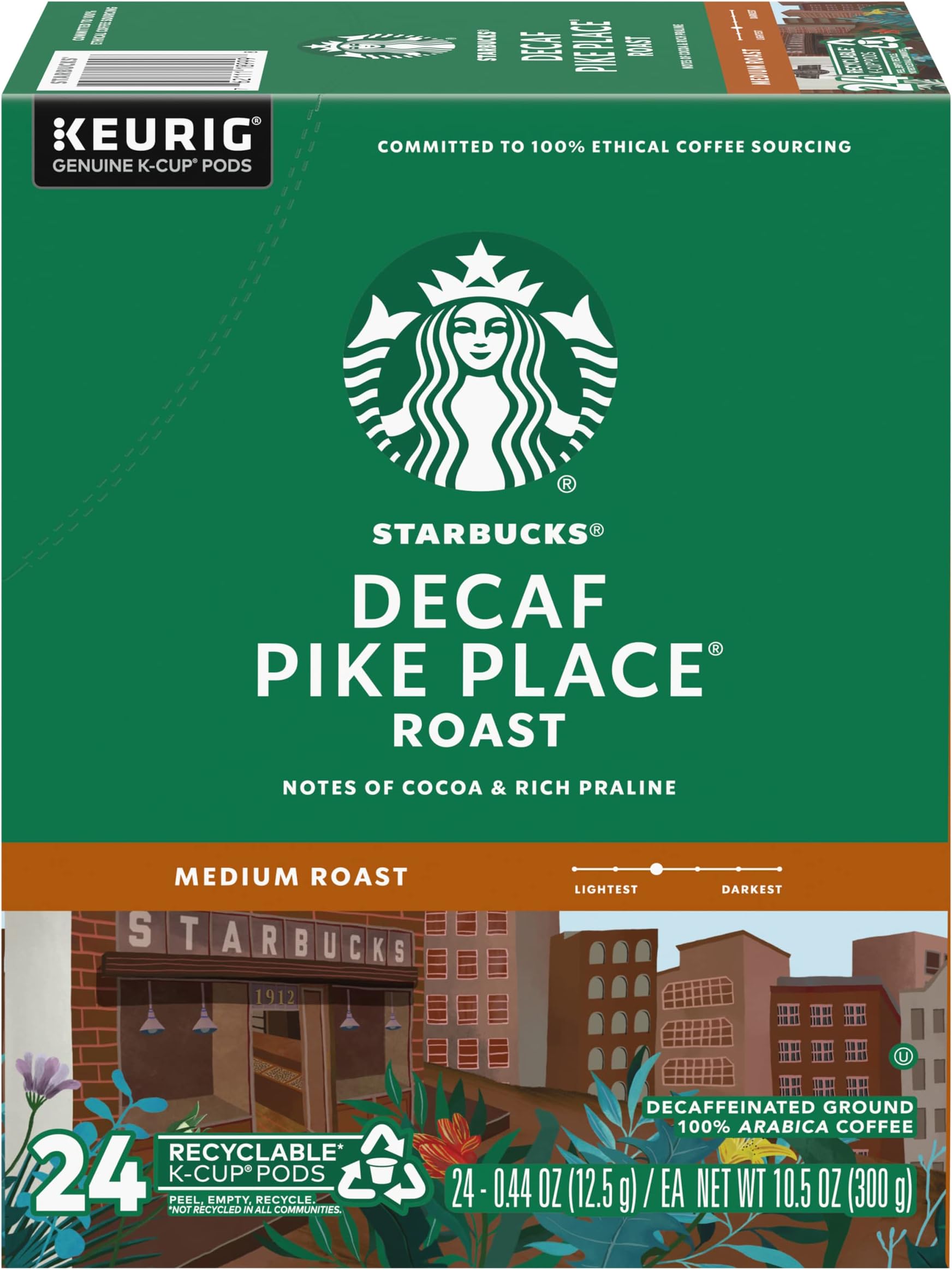 Starbucks Pike Place Decaf Coffee, Keurig (100684)