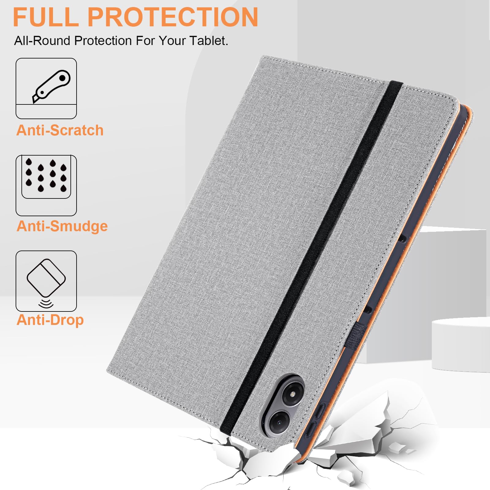 Etui do Redmi Pad 2 Pro z uchwytem na długopis, odporne na uderzenia, etui do Xiaomi Redmi Pad 2 Pro 5G 12,1 cala, szare