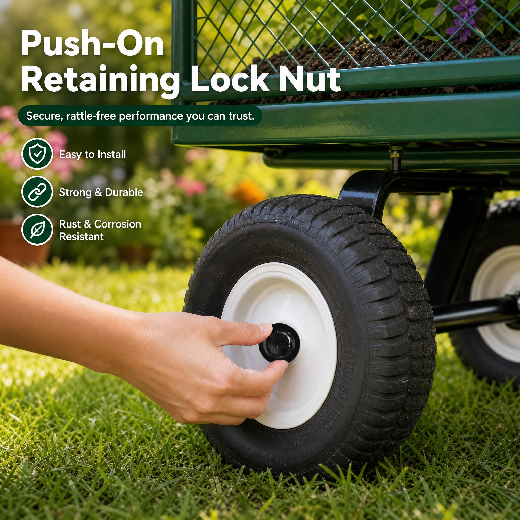 Push Nuts for Dolly Wheels - 12 Pack -5 Push Nuts for Dolly Wheels - 12 Pack -5