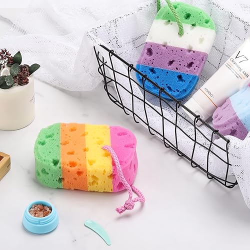Miniatura 7 de 3 esponjas exfoliantes para el cuerpo de esponja para ducha, lufa suave, puf de baño de espuma de Lufa