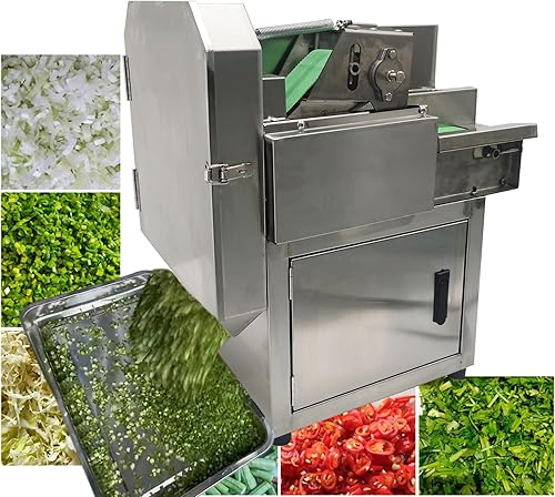 INTSUPERMAI Cortadora de verduras eléctrica, 110V300W, corte de verduras 330.7-661.4 lbsH, Cuchilla y cuerpo de acero inoxidable, Longitud de corte