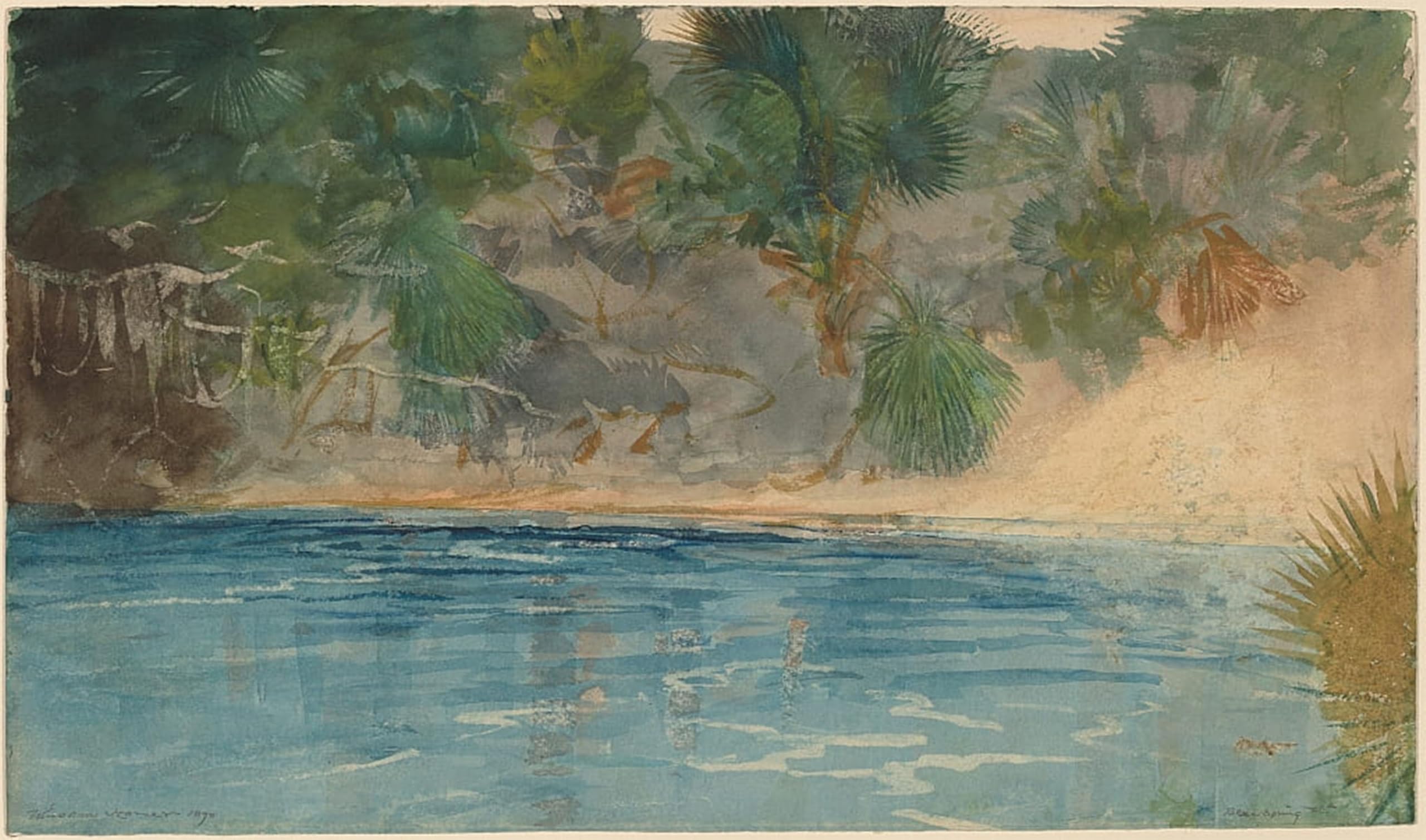 SERENDIPITP Aesthetic Poster Photo Wall Print Retro Picture Blue Spring Florida by Winslow Homer Modern Wall Artwork for Home Decor 60x90cm