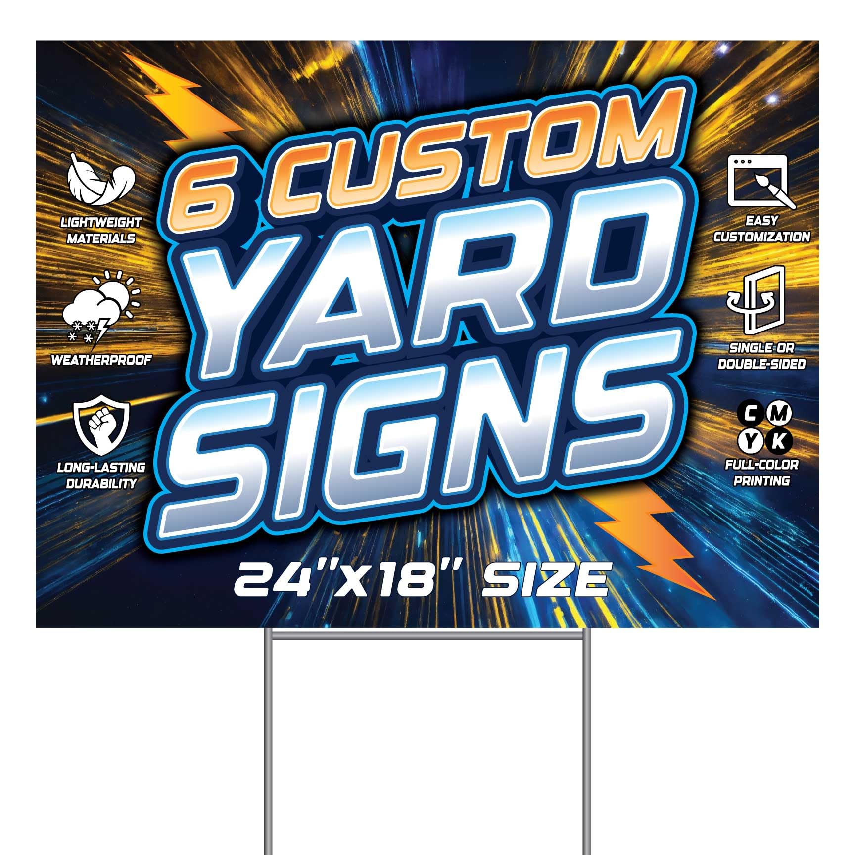 Amazon.com: SignsDirect 6-Pack of Custom 24x18 Yard Signs, UV Ink