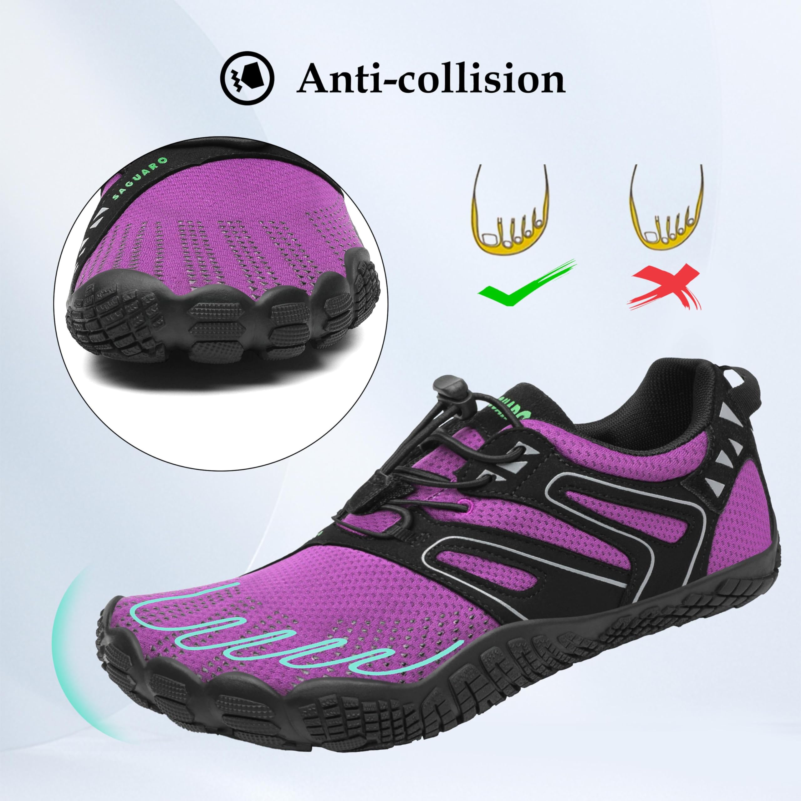 SAGUARO Scarpe Barefoot Minimaliste Uomo Scarpe da Trail Trekking Scarpette da Scoglio