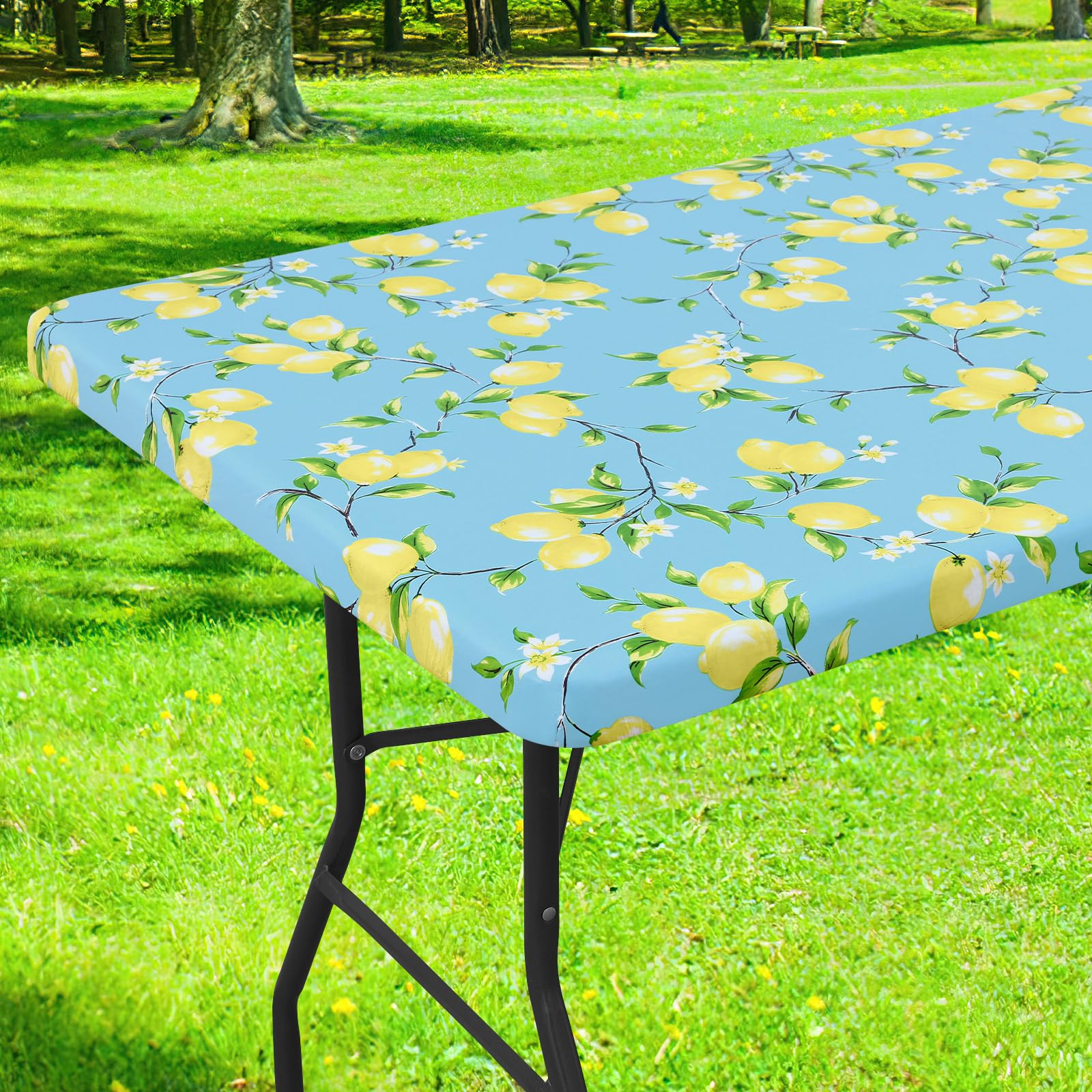 Photo 1 of Smiry Rectangle Table Cloth 60" x 36" Blue & Yellow