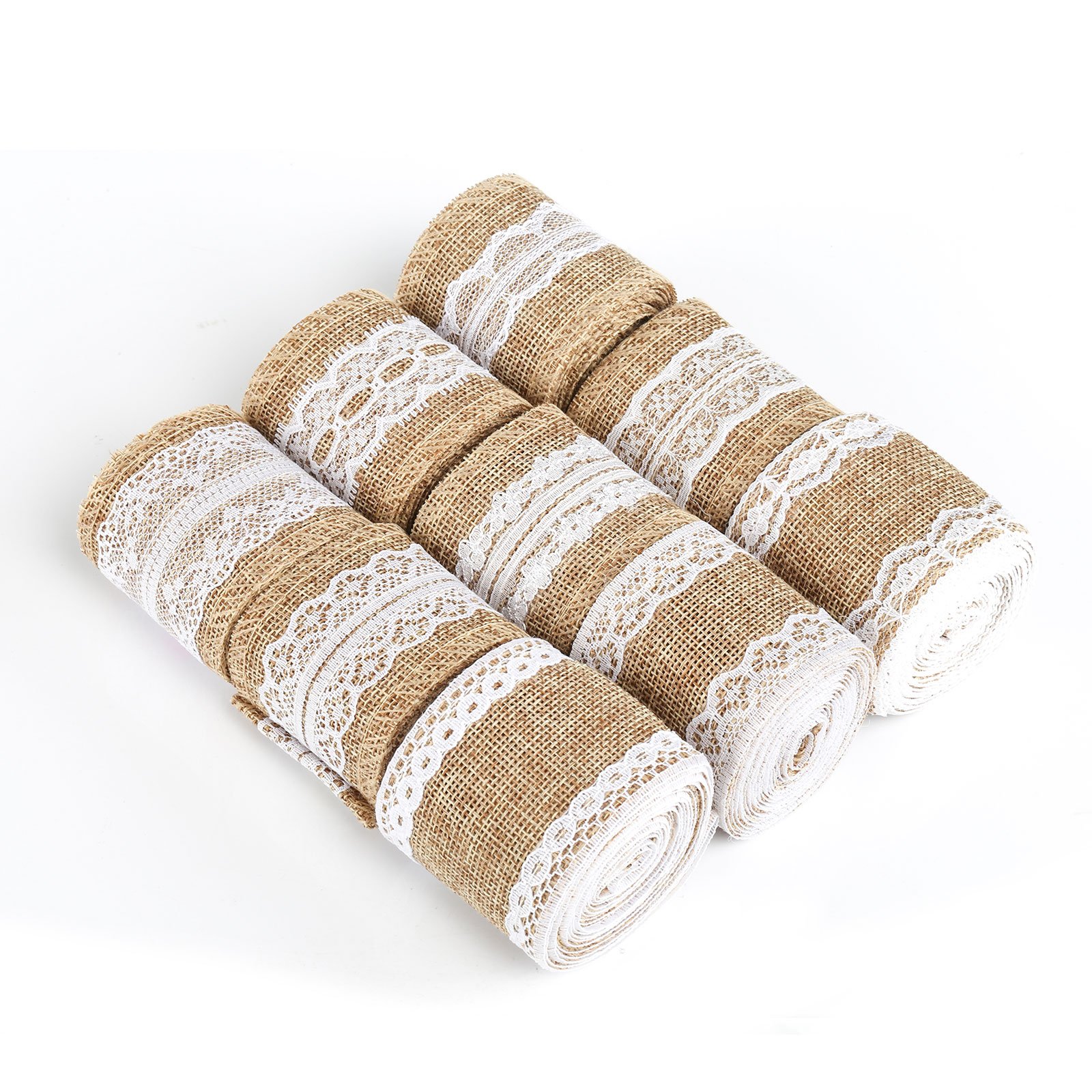 Nastro In Lino E Pizzo - 9 Rotoli Per Fai Da Te, Decorazioni Nuziali E Craft - Foto 13