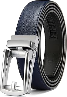 CHAOREN Boys Ratchet Dress Belt 1.25" Adjustable Youth Leather Belt | Easy click closure, Micro-adjustable, Trim-to-fit, Durable leather, Comfortable Fit, School uniforms and everyday use