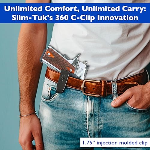 Miniatura 5 de DeSantis Funda para pistola Slim-Tuk, dentro de la cintura, clip C 360, se adapta a S&W M&P y M&P M2.0 9/40 3.5" - 4 1/4", ambidiestro, negro