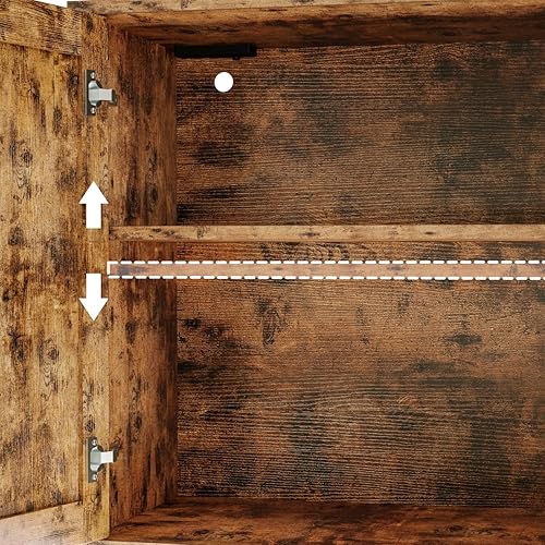 Miniatura 6 de IRONCK Armario de bar, armario de almacenamiento alto independiente con tira de alimentación y luz LED para cocina, comedor (marrón vintage)