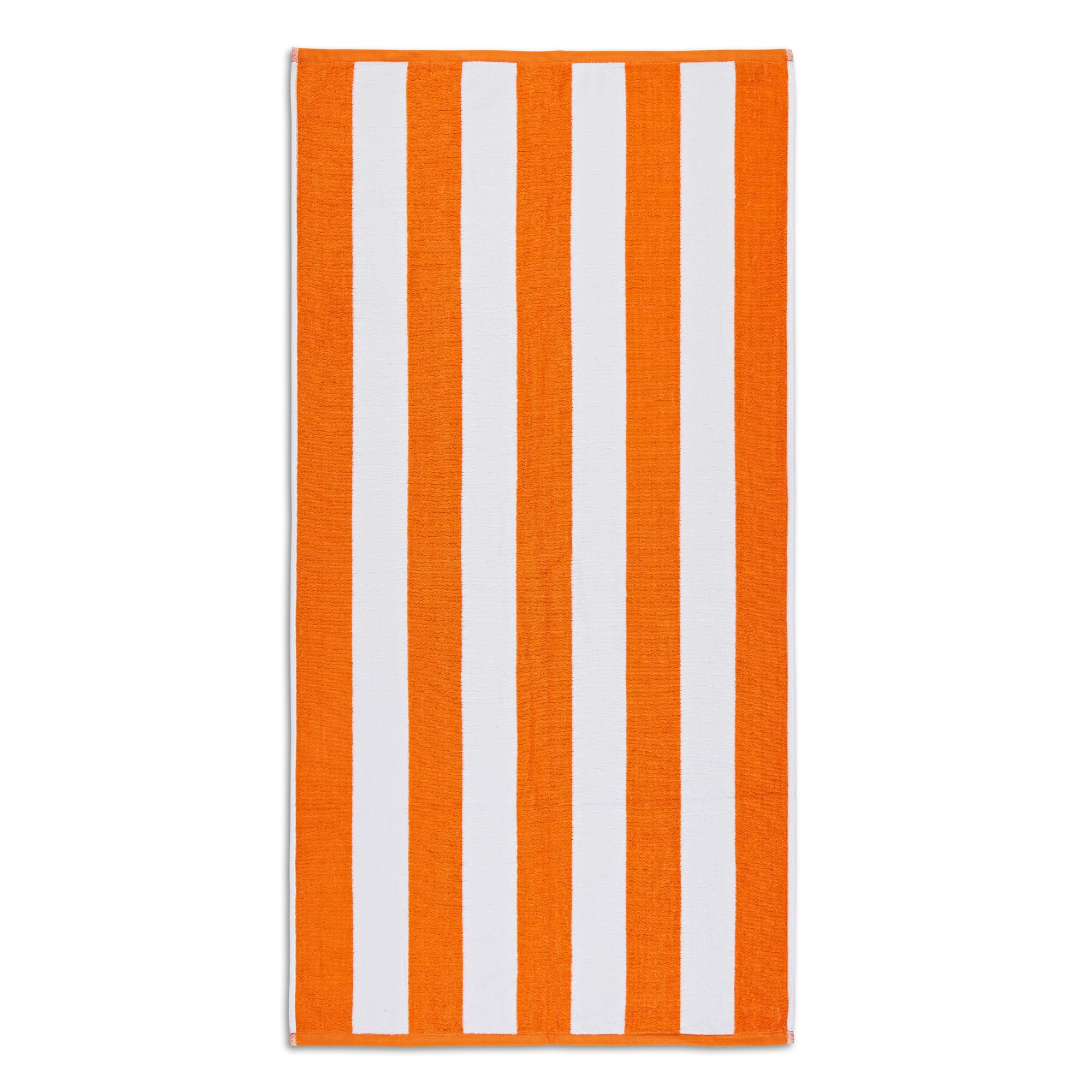 La Maison Cabana Stripe Beach Towels 100% Cotton 70cm x 150cm Large Pool Towel Absorbent Supersoft Quick Dry Sand Proof Beach Towel Holiday Yoga Gym Swimming Towel (2, Orange)