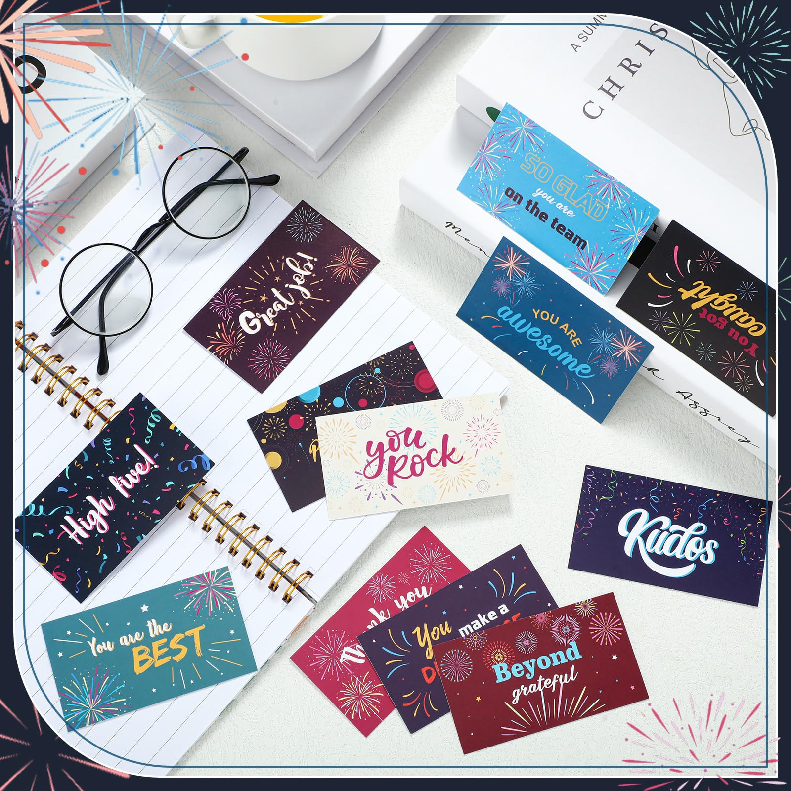 Yeaqee 240 Pcs Employee Appreciation Cards Kudos Cards Funny Blank Back Motivational Card Encouragement Thank You Note Cards Recognition Card for Teacher College Student Affirmation Gift