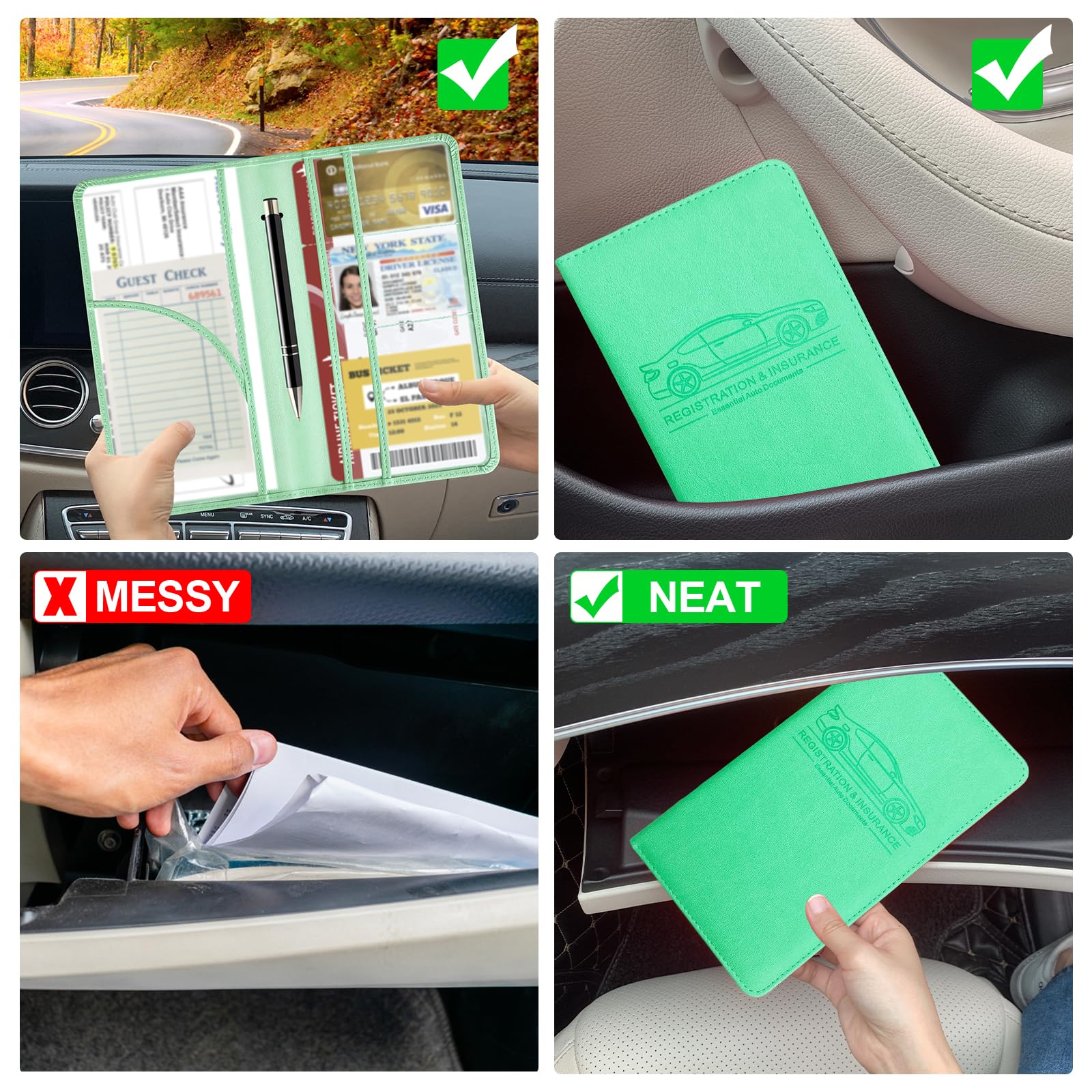 Billets Touristiques Pochette Etui Porte Carte Grise Voiture