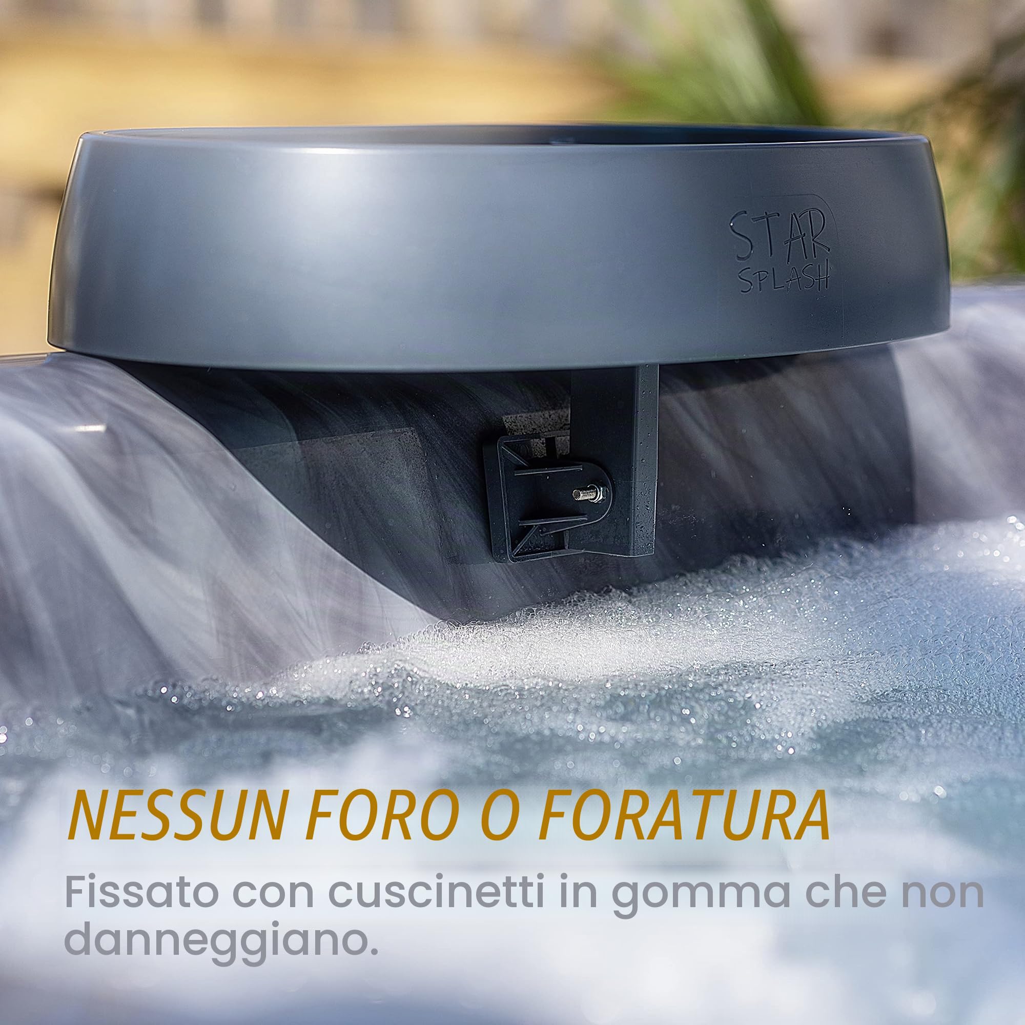 Star Splash Tavolino per Vasca Idromassaggio Regolabile - Tavolino Antiscivolo Portabicchieri - Si Aggancia a Lato di Vasche, Spa - Accessori Piscine Per Giardino - 43x25x10 cm