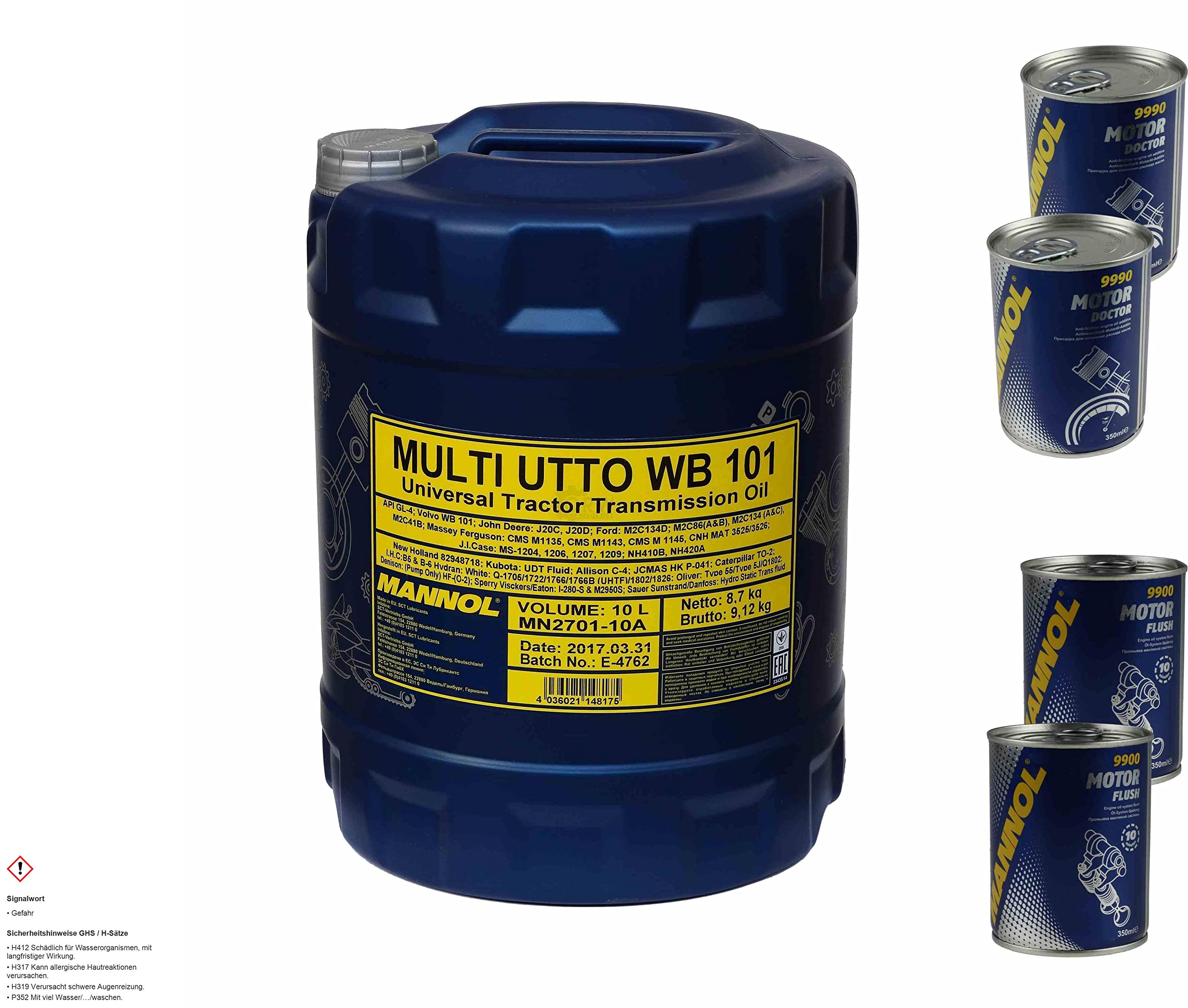 MANNOL Multi UTTO WB 101 API GL-4 Huile moteur 2 x Doctor + Flush moteur 10 l