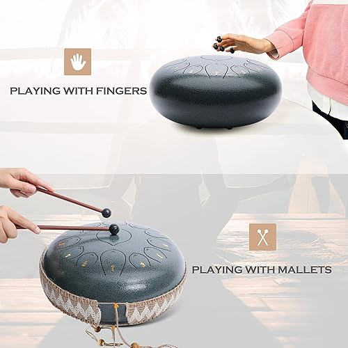 Miniatura 6 de Lexington TGD-1213A 13 Notas 12 Pulgadas De Acero Lengua Tanque Tanque Tambor Set C Key, Jade Celadon