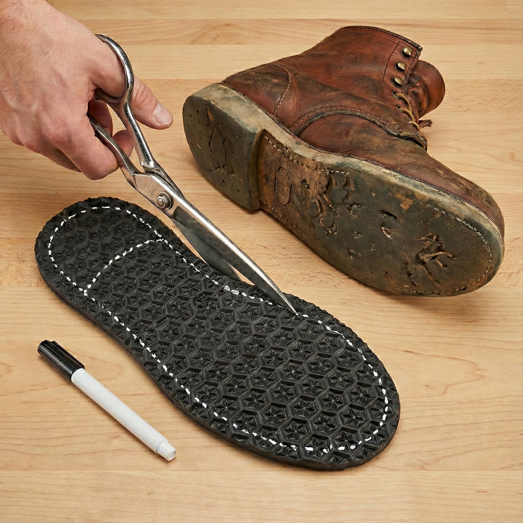 Schuhreparatur Sohle "Black Star" - Zellkautschuk Langsohle - Schuhsohle - Anti Rutsch Sohle - Gummisohlen zum aufkleben - Schuhsohlen Reparatur made in Germany (Stärke 4mm)
