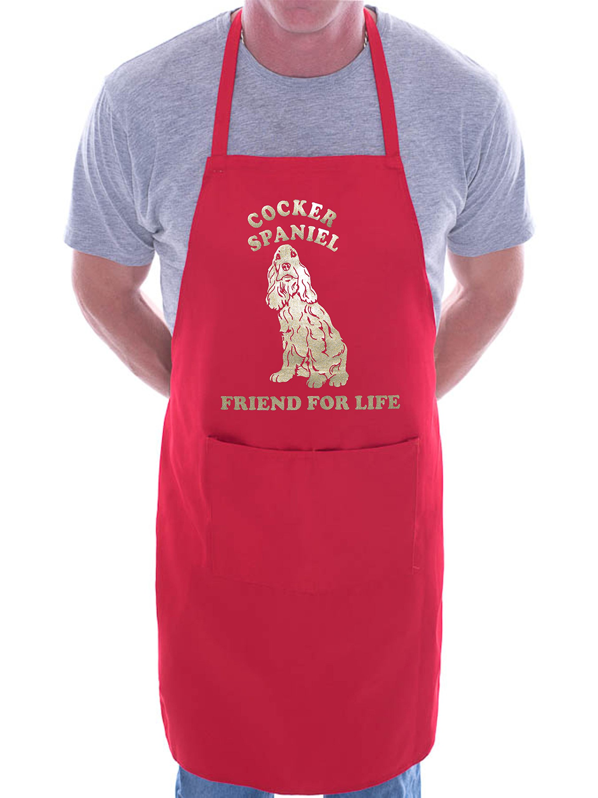 Print4u Men's Red Cocker Spaniel Dog Lover Gift Bbq Cooking Funny Novelty Apron