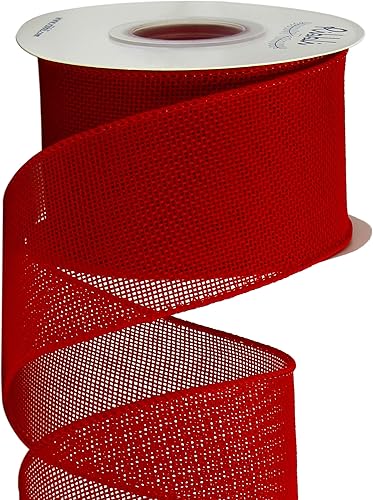 Vista 21 de Ribbli Cinta con alambre de arpillera azul marino, 2-1/2 pulgadas x 10 yardas continuas, cinta con borde con alambre para lazo grande, corona