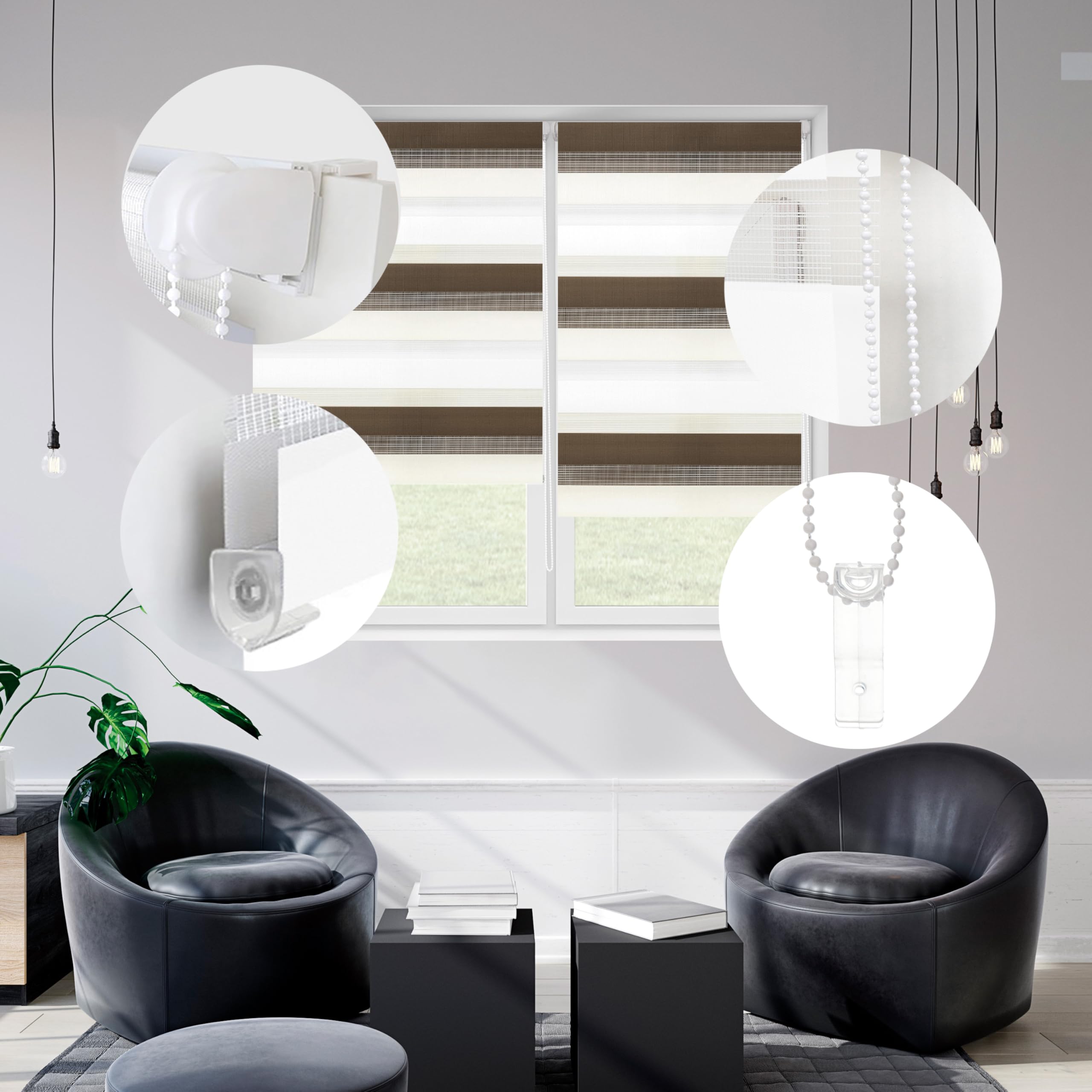 Blindecor Indus dreifarbiges Rollo ohne Bohren – Bild 5
