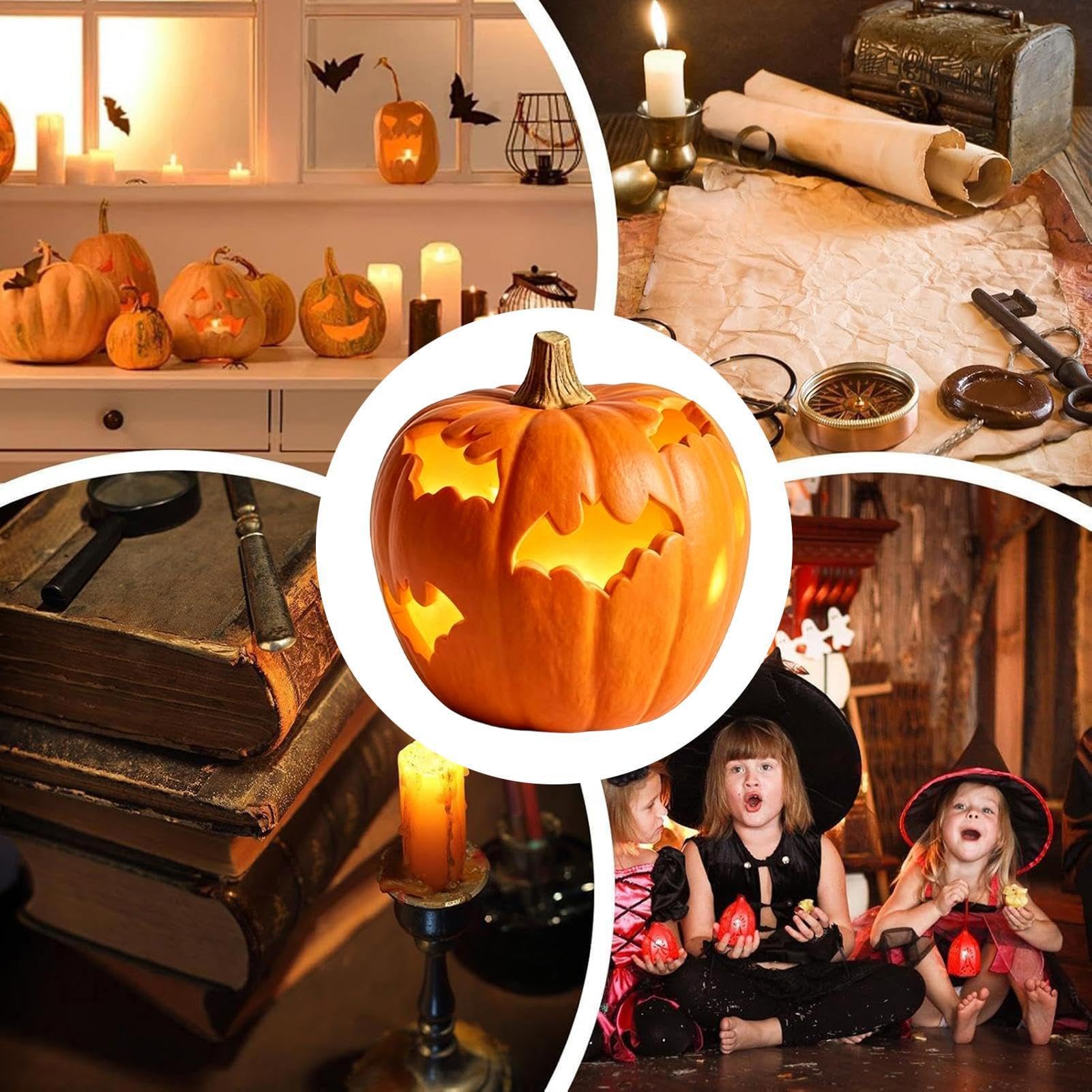 Lanterna a forma di zucca di Halloween, per le vacanze, lampada da tavolo, pensierino per feste | Lanterna a forma di zucca di Halloween, per feste, interni ed esterni, bar, fattoria