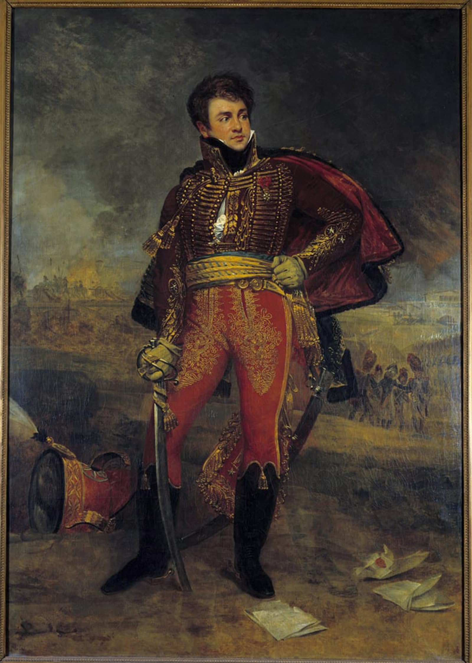 ARTXLXXBN Famous Art Print Poster Vintage Wall Art Portrait of Generalfrancois Sarloveze Painting by Antoine Jean Gros Canvas Art Poster for Home Decor 60x90cm
