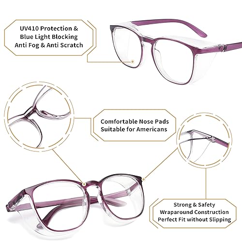 Miniatura 80 de Alsenor Safety Glasses Anti Fog Goggles Protective Eyewear Blue Light Blocking Anti Dust UV Protection Glasses For Men Women (Jade)