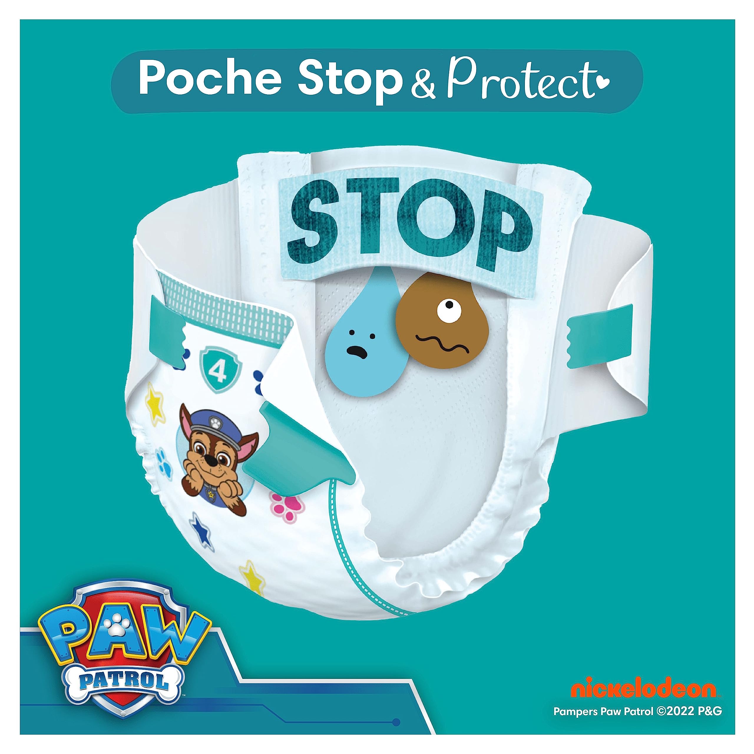 Pampers Baby-Dry, Taille 3, 234 Couches, 6-10kg, A La Rescousse Contre Les Fuites Grâce A Une Protection Intégrale Jusqu'à 12h, Edition Limitée avec La Pat’Patrouille, Pack 1 Mois