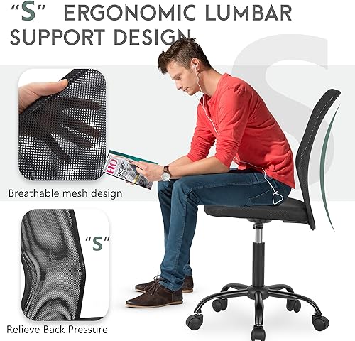 Miniatura 6 de PayLessHere Silla de oficina, silla de escritorio, silla ergonómica de malla para computadora, soporte para espalda, moderno, ejecutivo, respaldo