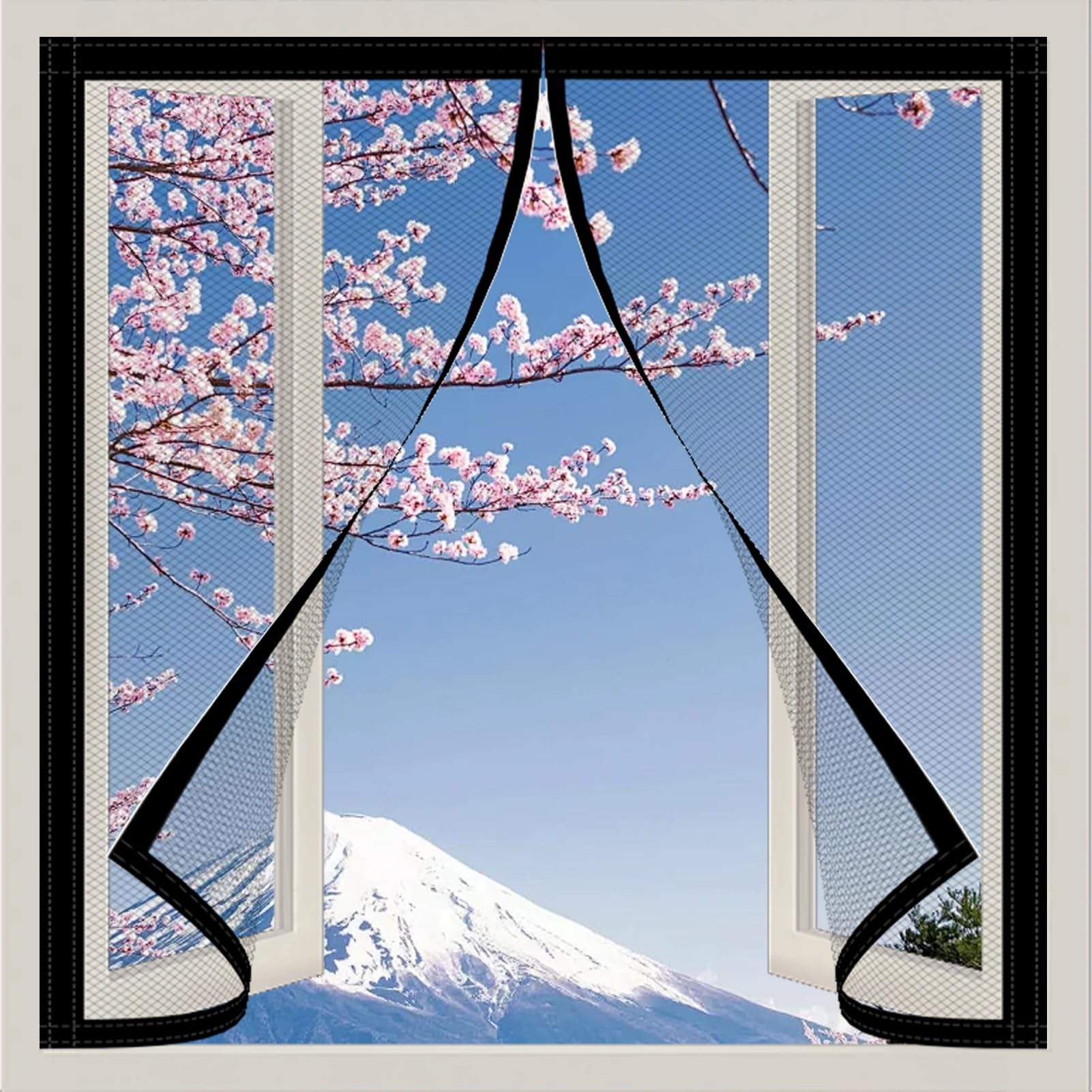 Lzjd Black Magnetic Fly Screen Window 60 X 110 Cm Keep Open Feature Ventilation Window Screen Mesh Easy Installation Hundreds Of Sizes For Doors And Windows,