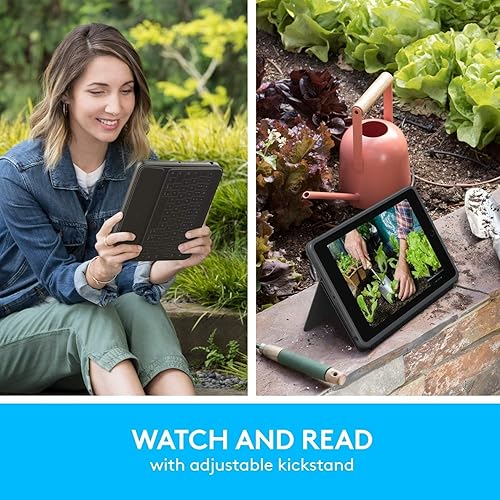 Miniatura 4 de Logitech Rugged Folio - Funda protectora para iPad (7ª, 8ª y 9ª generación) con conector inteligente, soporte, teclado duradero a prueba de