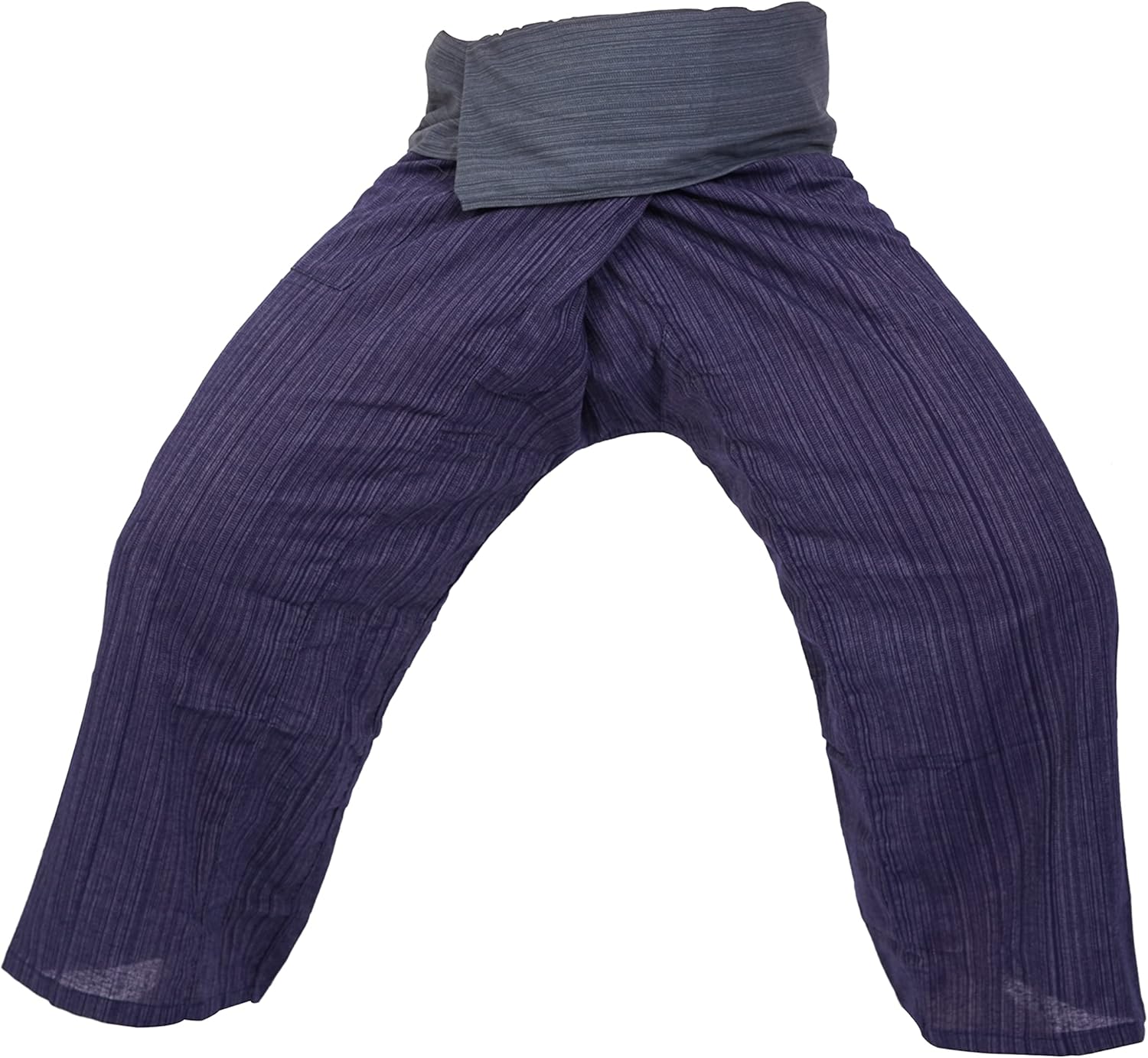 LannaPremium Men's 2 Tone Thai Fisherman Pants Yoga Trousers Free Plus