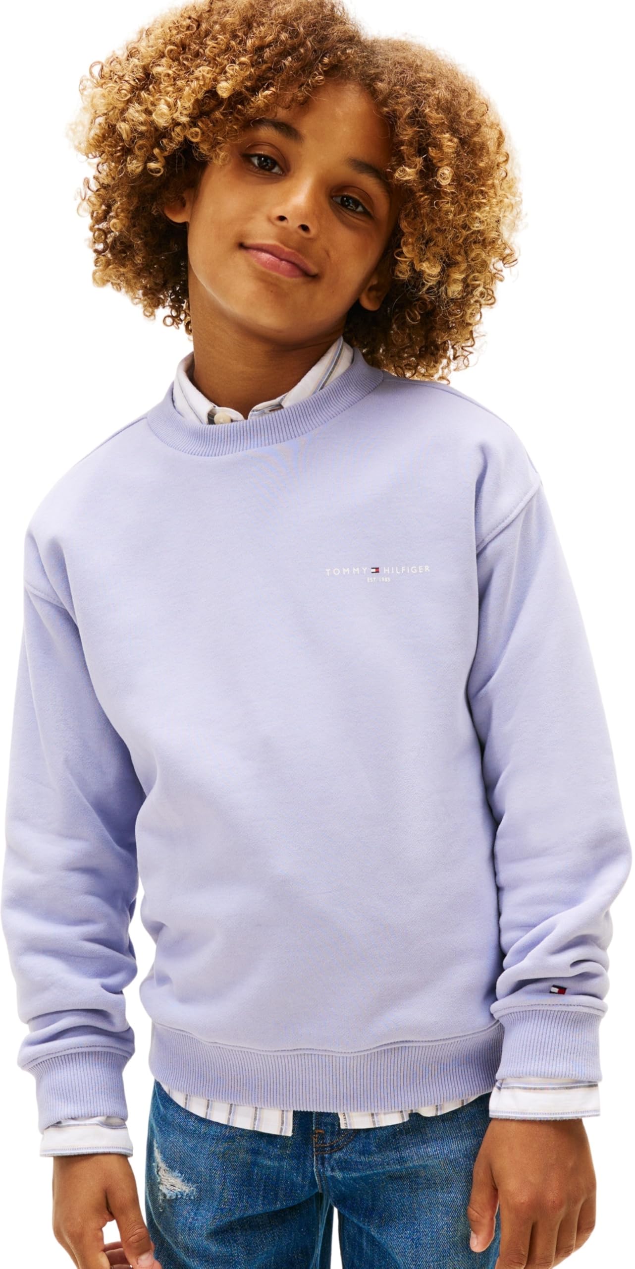 Tommy Hilfiger Kids Gender Inclusive MINI CORP C-NECK SWEATSHIRT KS0KS00665 BLUE (Periwinkle Dusk) 12 Month