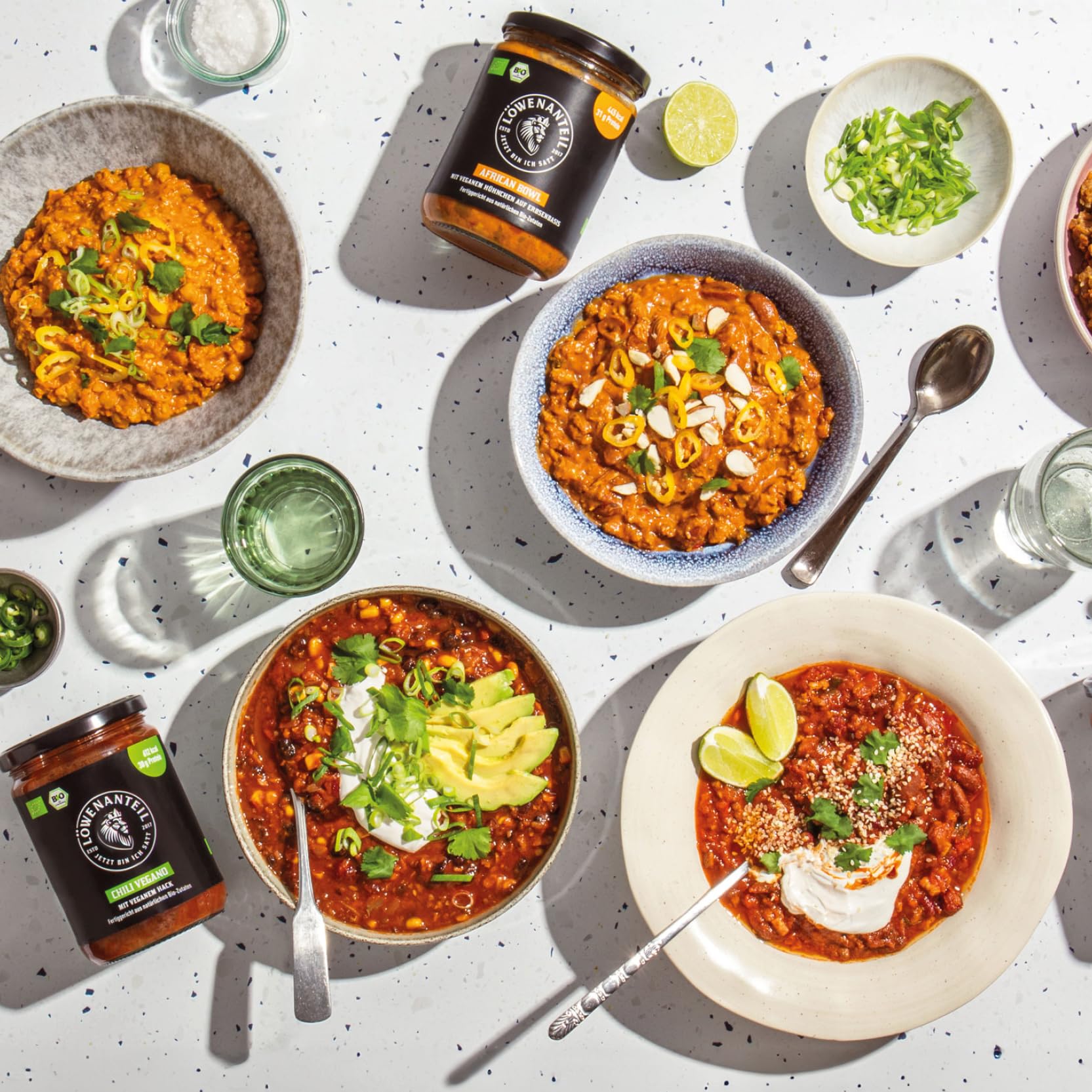 Löwenanteil VEGAN SPECIAL 12 proteinreiche Fertiggerichte Bio-Qualität 3 Minuten Ohne Zuckerzusatz